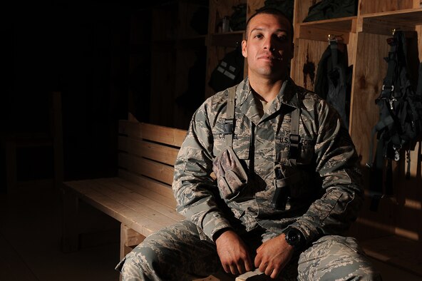 Staff Sgt. Joe Cardiel, 52nd Expeditionary Flying training Squadron, Camp Speicher, Iraq, is an aircrew flight equipment specialist, deployed from El Paso, Texas. He is responsible for training Iraqi air force AFE specialists. He is deployed from the 2nd Operations Support Squadron at Barksdale Air Force Base, La. (U.S. Air Force photo/Staff Sgt. Mike Meares)