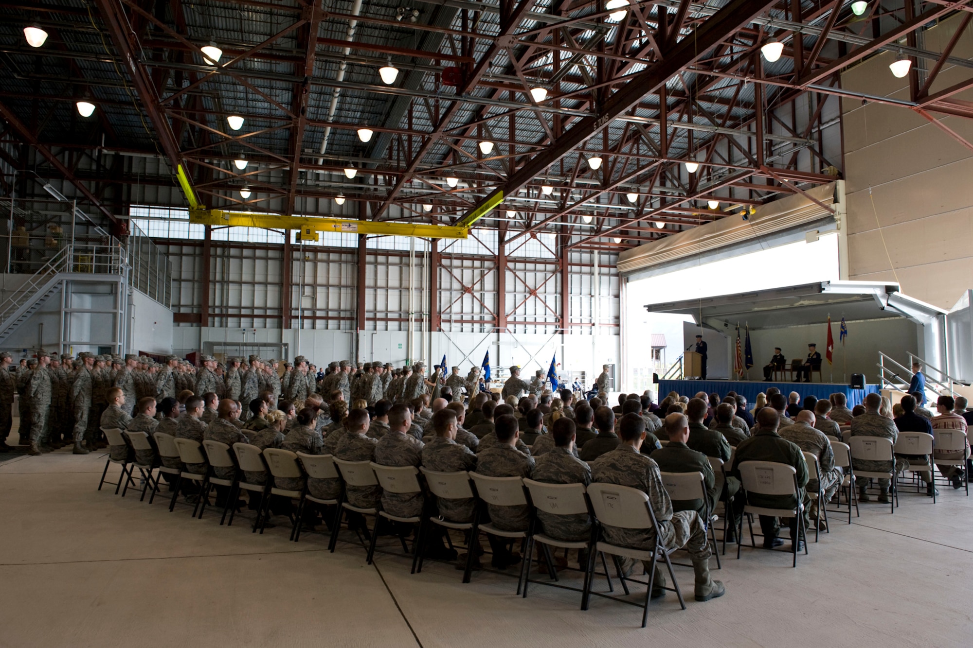 JOINT BASE ELMENDORF-RICHARDSON, Alaska - Col. Donald S. Wenke, the new commander of the 176th Wing, Alaska Air National Guard, speaks to wing members during the wing's change of command ceremony Sept. 18, 2011. Wenke assumed command of the wing from Brig. Gen. Charles E. Foster, who has served as the wing commander since 2008. Alaska Air National Guard photo by Master Shannon Oleson.