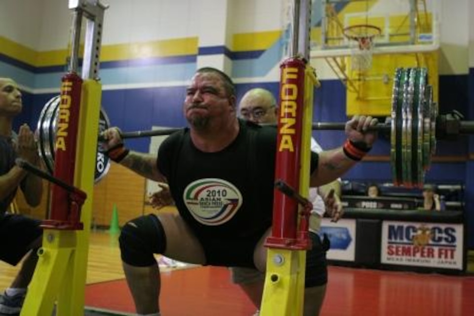 Andy Stephens a super heavyweight power lifter lifts 250 kg. or 551 lbs. which was the most amout of weight which was successfully lifted during the entire event. As the bar bent from all the weight Stephens forced it high and completed his lift.