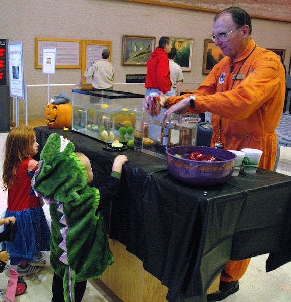 DAYTON, Ohio -- Young museum visitors enjoyed dressing up in costumes and learning about aerospace principles through Halloween-themed activities during Family Day at the National Museum of the U.S. Air Force. (U.S. Air Force photo)