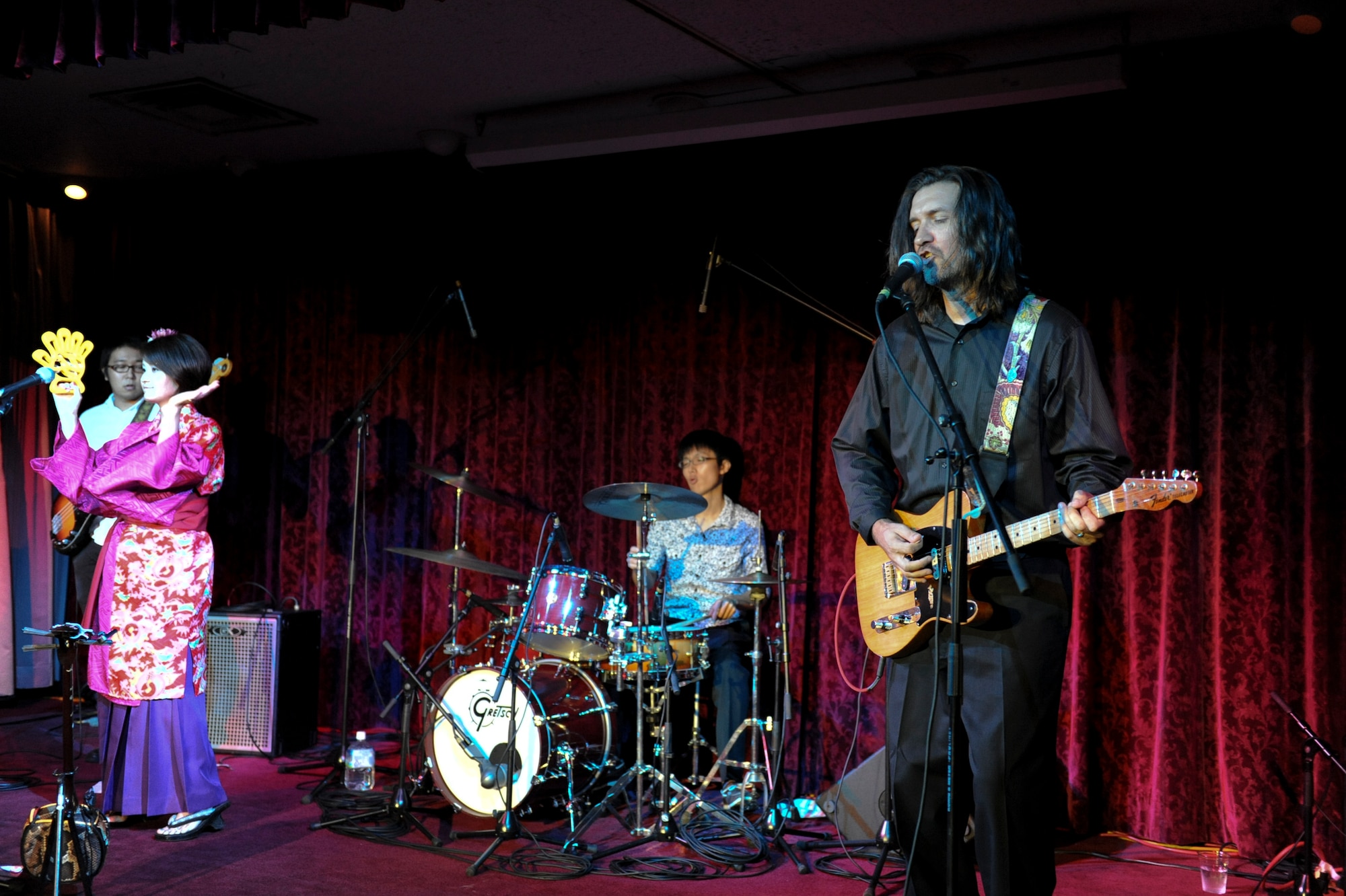 The Dave Ralston Band plays for all the guests at Kadena’s Air Force Ball at the NCO Club, Sept. 17, 2011. The Air Force Ball was held in honor of the Air Force’s 64th birthday and is a night to celebrate our great heritage and those that came before us. (U.S. Air Force photo by Airman 1st Class Brooke P. Beers)