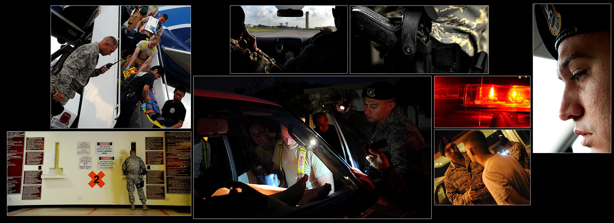 This picture story highlights Tech. Sgt. Daniel Gonzalez performing his duties as Security Forces patrolman Sept. 10 on Kadena Air Base, Japan. Gonzalez was recently named to the 2011 edition of “Portraits in Courage” for his actions while deployed to Afghanistan. (U.S. Air Force photo/Staff Sgt. Christopher Hummel)