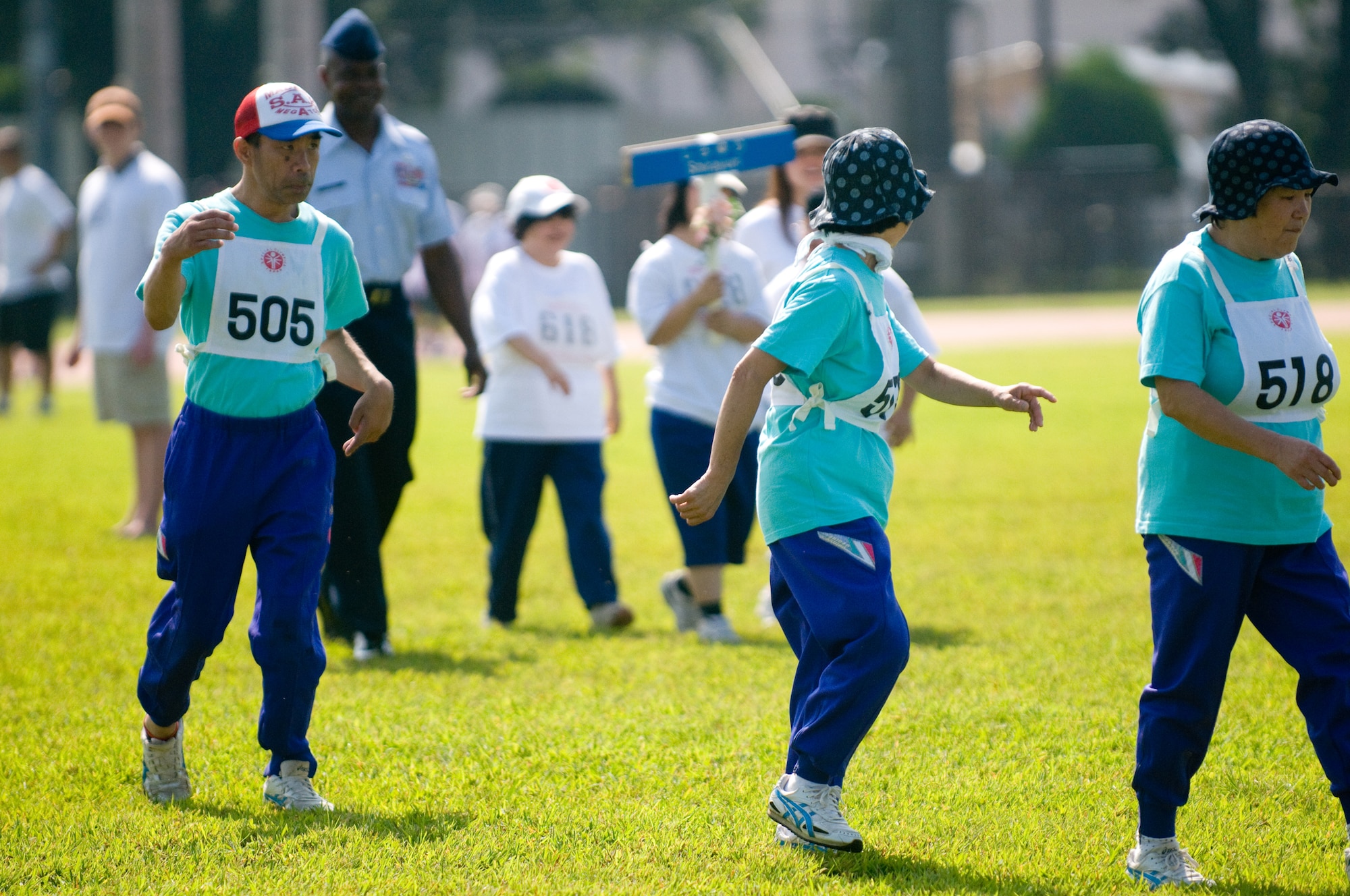 YOKOTA AIR BASE, Japan -- Athletes take to the field during the 2011 Special Olympics at Yokota Air Base, Japan, Sept. 10, 2011. More than 224 athletes from 11 schools throughout the Kanto Plains participated in this year's event. (U.S. Air Force photo/Airman 1st Class Krystal M. Garrett)
