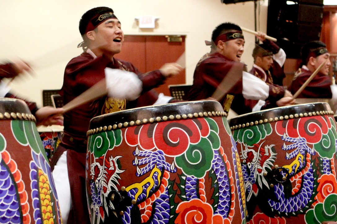 The Korean Traditional Military Band opened for the Korean National Military Symphony during the Korean War Memorial Tour at the South Mesa Club on Camp Pendleton, Calif., Sept. 20.