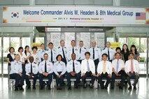 IKSAN, Republic of Korea -- Members of the 8th Medical Group and Wonkwang University Hospital pose for a group photo here Sept. 2 after discussing the importance of continuing to build a long-lasting partnership between the U.S. and ROK. (Courtesy photo)