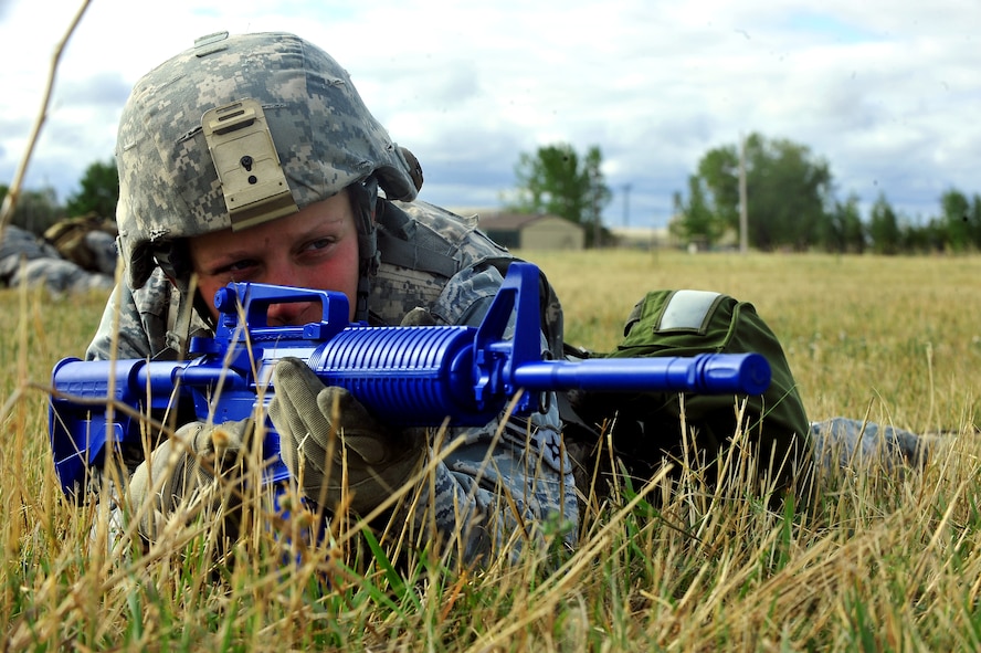 MINOT AIR FORCE BASE, N.D. – Airman 1st Class Brittany Thompson, 91st Security Forces Group response team member, participate in the second annual Global Strike Challenge tryouts at the U-01 training center here Sept. 21. The GSC is a competition where Air Force Intercontinental Ballistic Missile and bomber forces compete against one another to be recognized as the best at what they do in the command. The challenge will be held at Barksdale AFB, La. (U.S. Air Force Photo / Senior Airman Jesse Lopez)