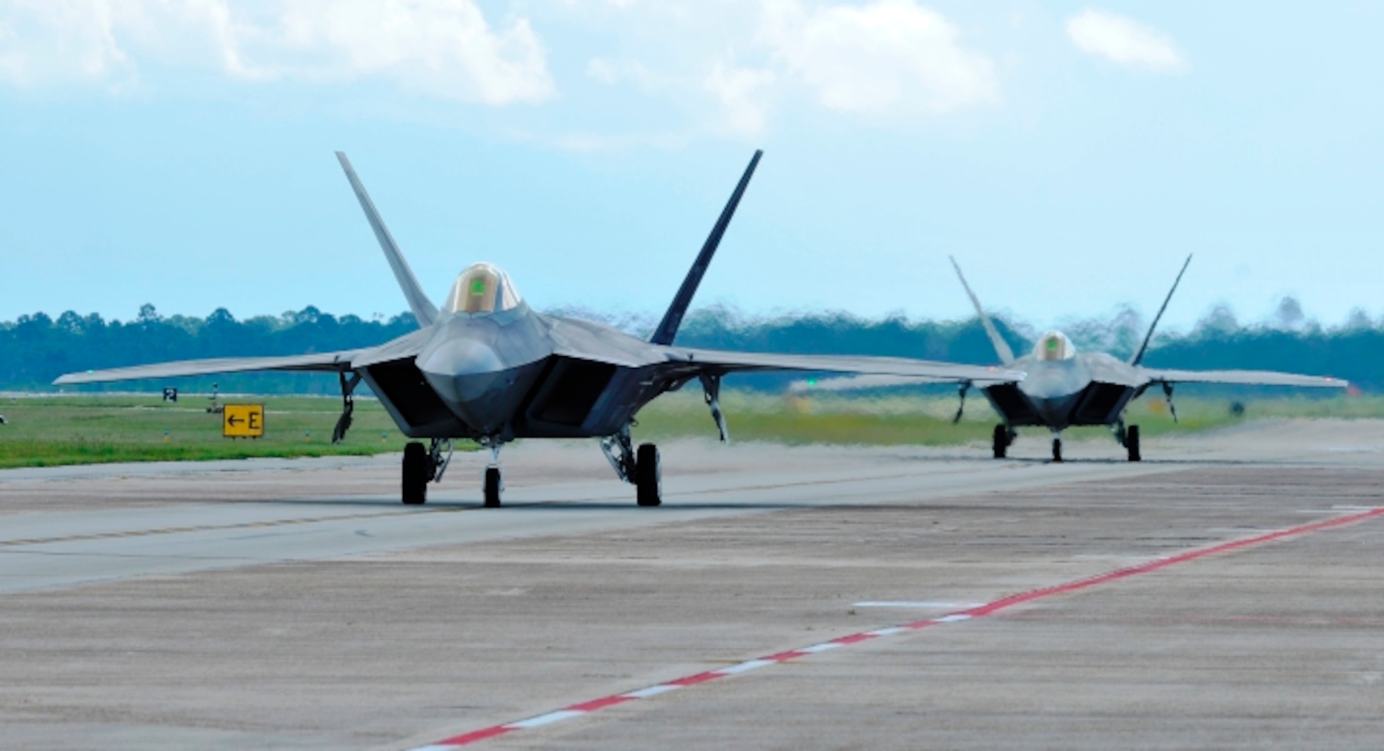 Tyndall's F-22 Raptor fleet takes to the sky today for the first time in nearly four months, after a safety stand-down issue was ordered on the aircraft May 3. (U.S. Air Force photo by Lisa Norman) 