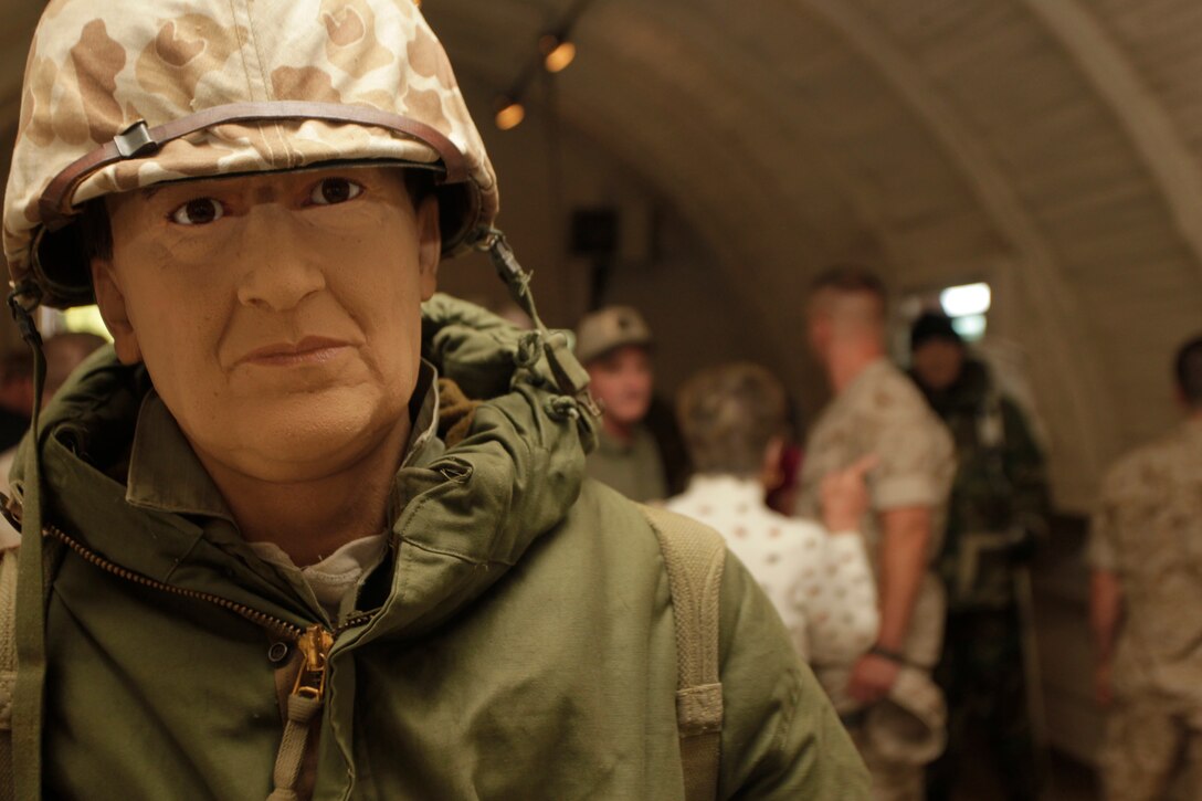 A mannequin on display at the new Marine Corps Mountain Warfare Training Center museum models gear worn by Marines throughout the past at MCMWTC. This mannequin is part of the new museum dedicated to MCMWTC Sept. 22, 2011, at the Center's 60th anniversary celebration ceremony.