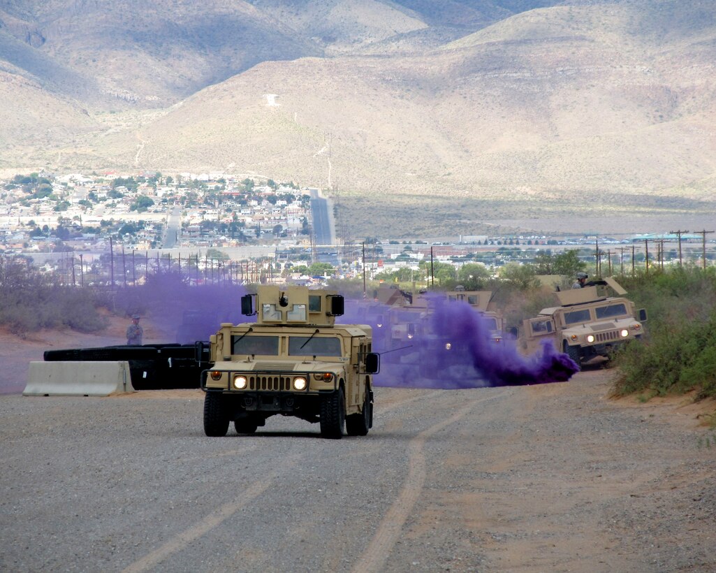 Members of the Texas Air National Guard?s 204th Security Forces Squadron conduct training operations at Fort Bliss, Texas; Sept. 14, 2011. (Air National Guard photo by Staff Sgt. Phil Fountain/Released)