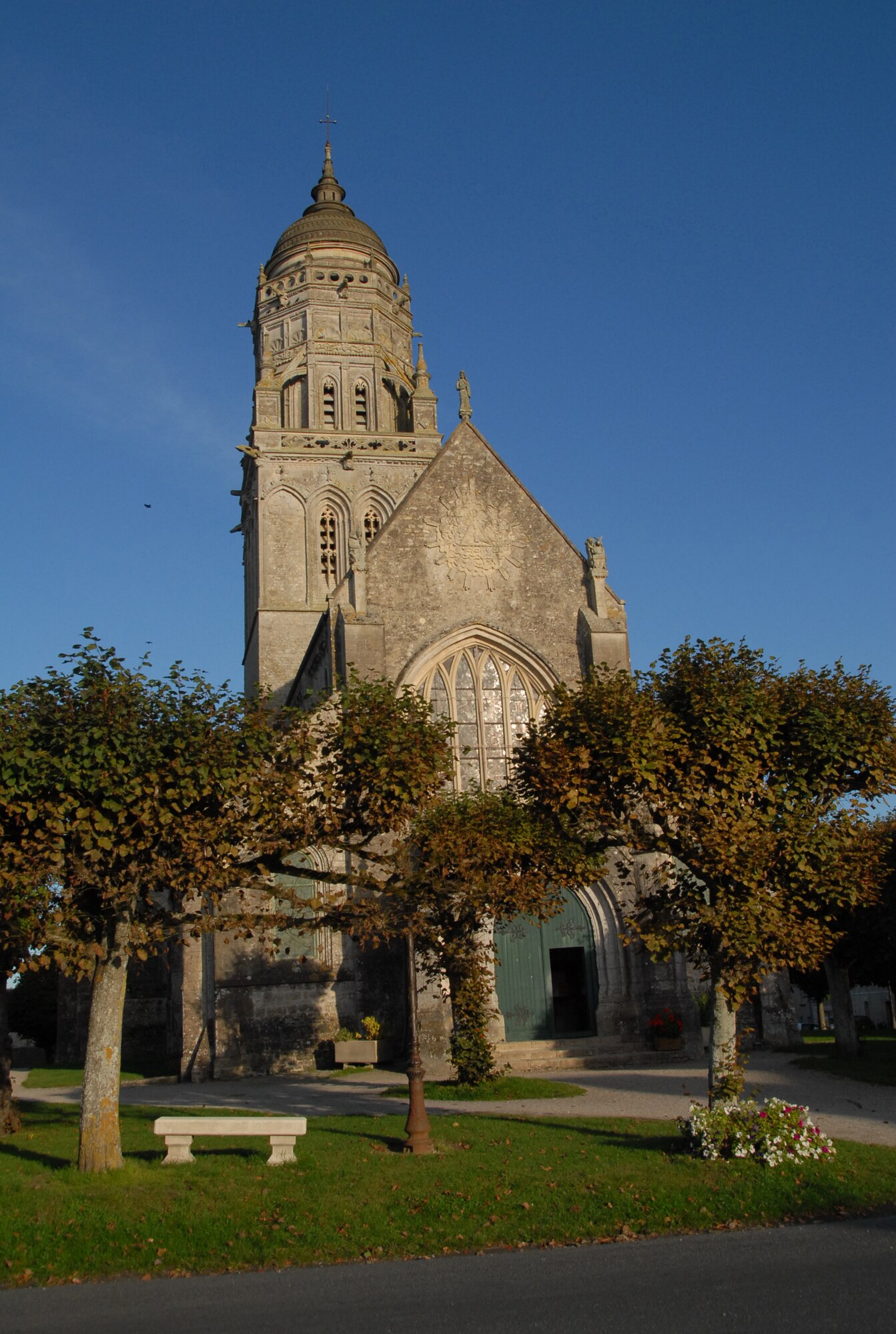 SAINTE-MARIE-DU-MONT, France -- The bell tower in this church was used as an observation post during World War II. The 101st Airborne Division dropped parachutists into the town June 6, 1944, and liberated the citizens. There are plaques on buildings all around town with interesting stories about what happened in and around the town on D-Day. (U.S. Air Force photo/Senior Master Sgt. Valerie J. Weaver)
