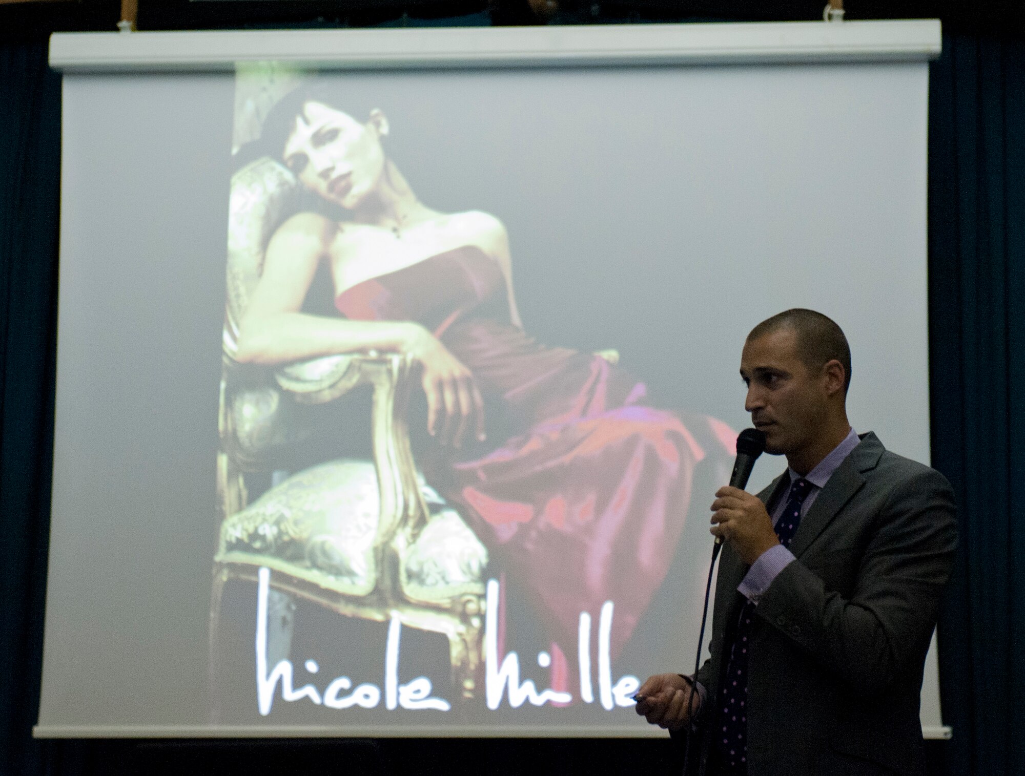 Nigel Barker, internationally renowned photographer, hosts a photography workshop organized by the United Services Organization and the 39th Force Support Squadron Sept. 20, 2011, at Incirlik Air Base, Turkey. Barker discussed photography tips and styles dealing with fashion and marketing with a group of Incirlik’s novice and expert photographers. (U.S. Air Force photo by Senior Airman Anthony Sanchelli/Released)