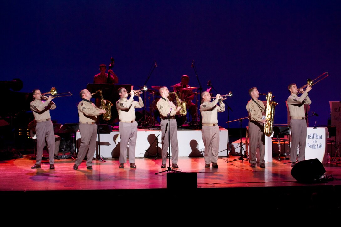 IWATE, JAPAN--The PACAF Band closes their performance in Kitakami City, Iwate prefecture.  Sep 2011.  (courtesy photo)
