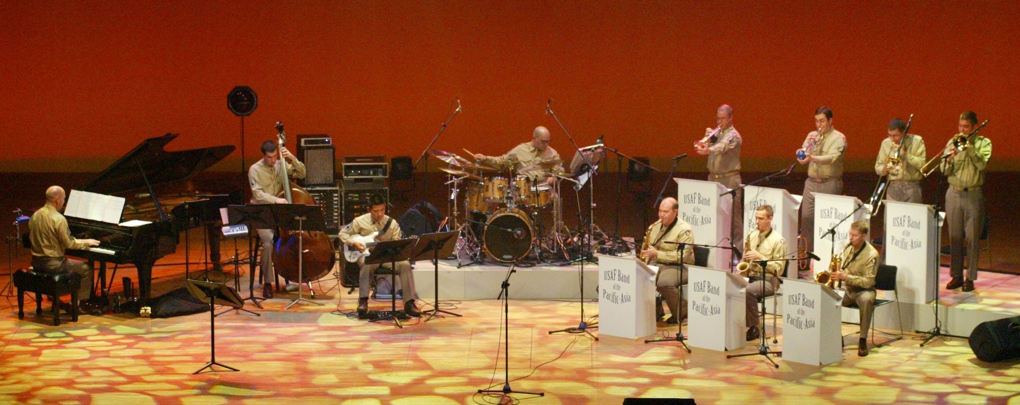 TENDO CITY, JAPAN--Air Force Band members from Elmendorf join with their sister detachment from Yokota to perform several Glenn Miller favorites. Sep 2011.  (courtesy photo)