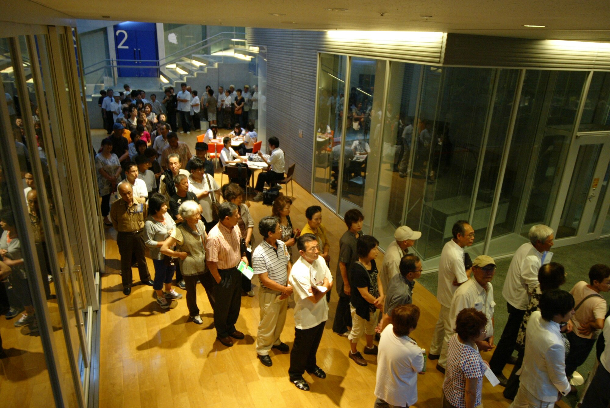 TENDO CITY, JAPAN--Nearly 1000 concert goers from all over Japan wait in line to hear the United States Air Force Band of the Pacific.  Sep 2011.  (courtesy photo)