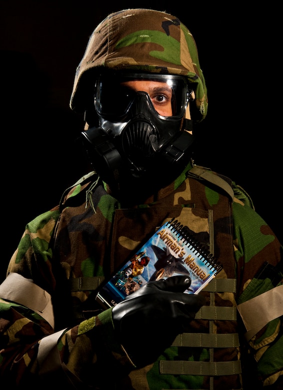 Duke Field's operational readiness exercise begins Oct. 1.  The Airman’s Manual is a critical tool throughout the various phases of an ORE and in a contingency environment.  The Airman’s Manual provides valuable readiness information such as self-aid and buddy care, unexploded ordnance identifications, pre-attack and post attack actions and decontamination procedures.   (U.S. Air Force photo/Tech. Sgt. Samuel King Jr.)