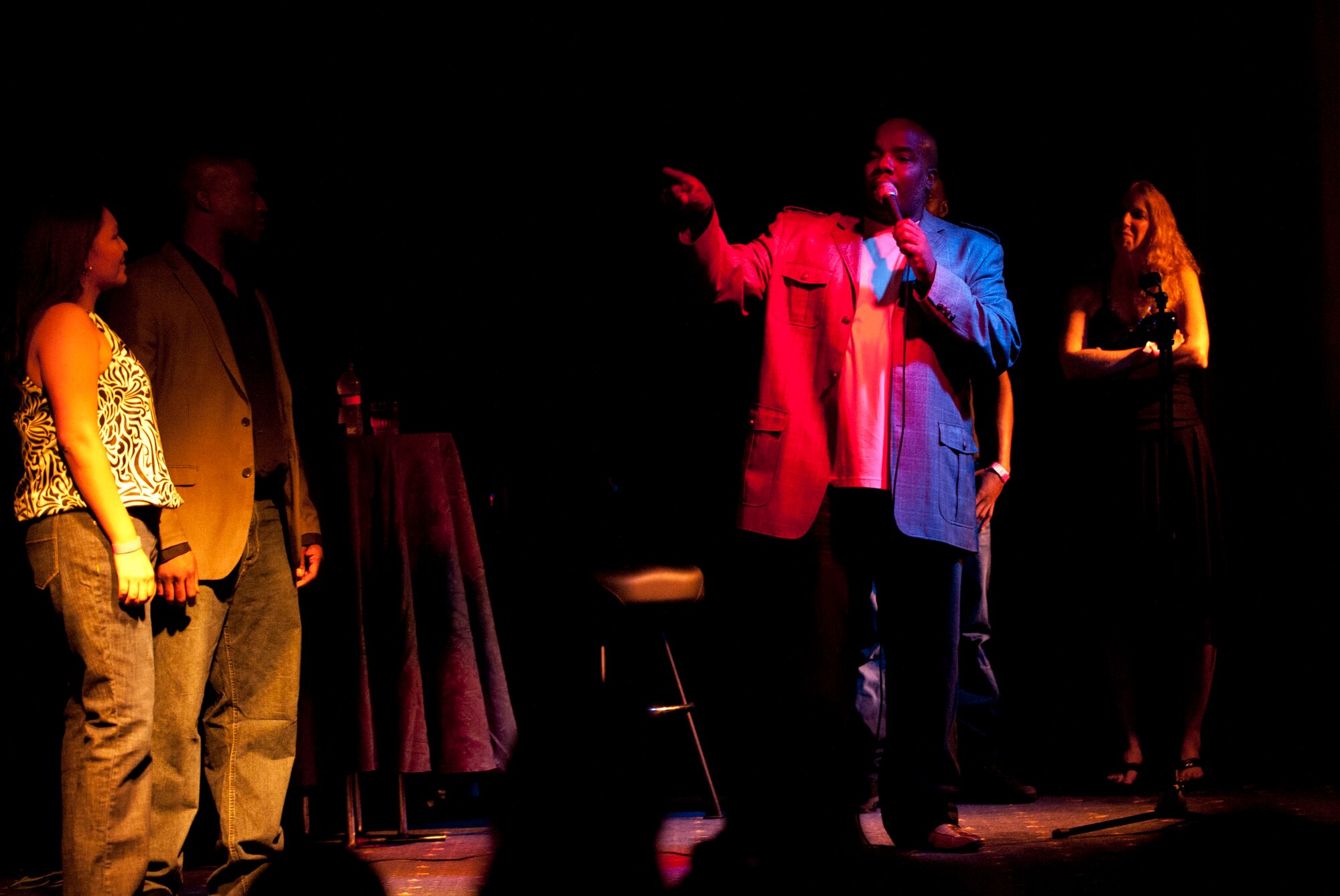 GRIFF, a comedian, performs during the BET All Star Comedy Show, Sept. 23, 2011, at the Club Complex, Incirlik Air Base, Turkey. The comedy show visits several venues across Europe. (U.S. Air Force photo by Senior Airman Clayton Lenhardt/Released)