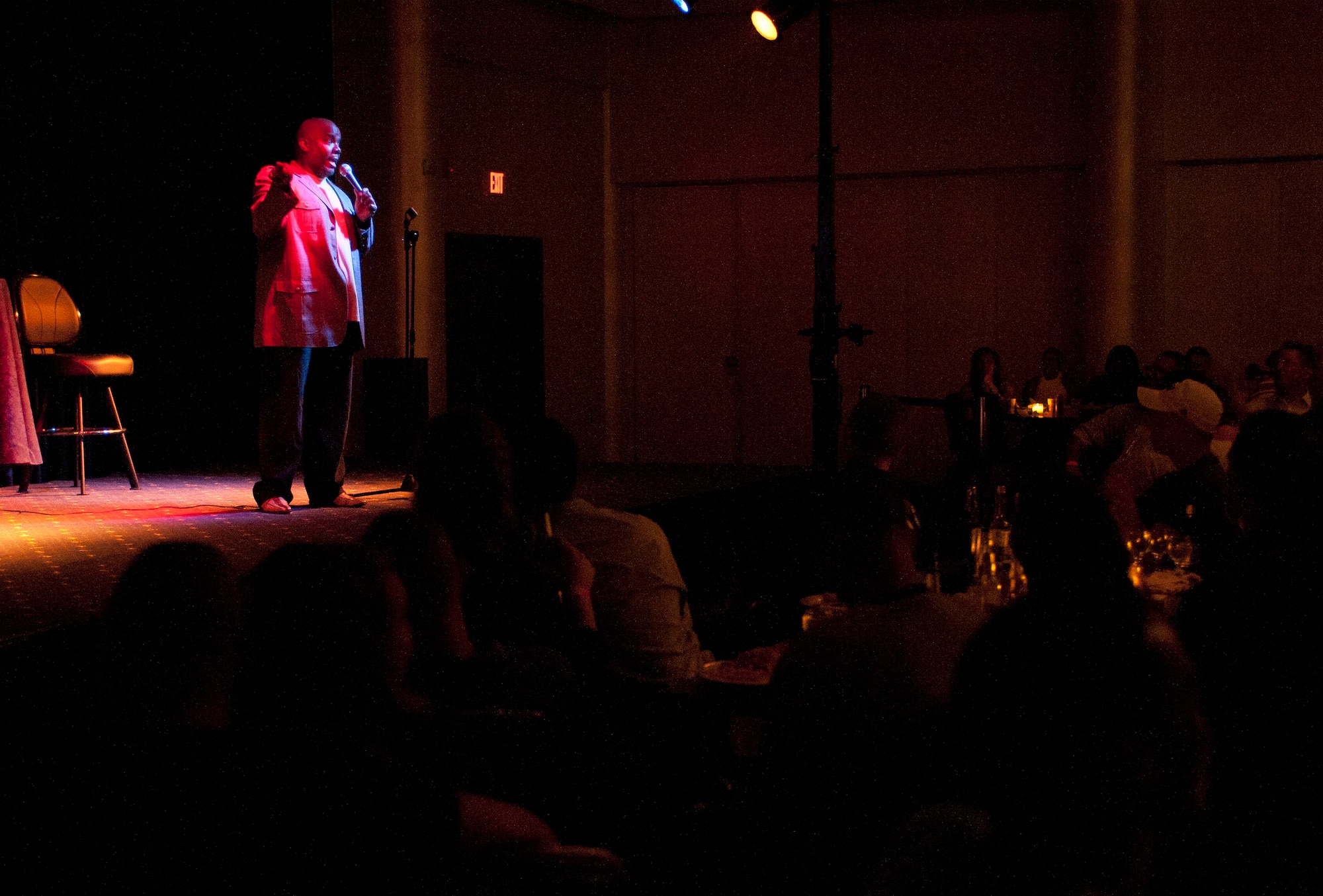 GRIFF, a comedian, performs during the BET All Star Comedy Show, Sept. 23, 2011, at the Club Complex, Incirlik Air Base, Turkey. The comedy show visits several venues across Europe. (U.S. Air Force photo by Senior Airman Clayton Lenhardt/Released)