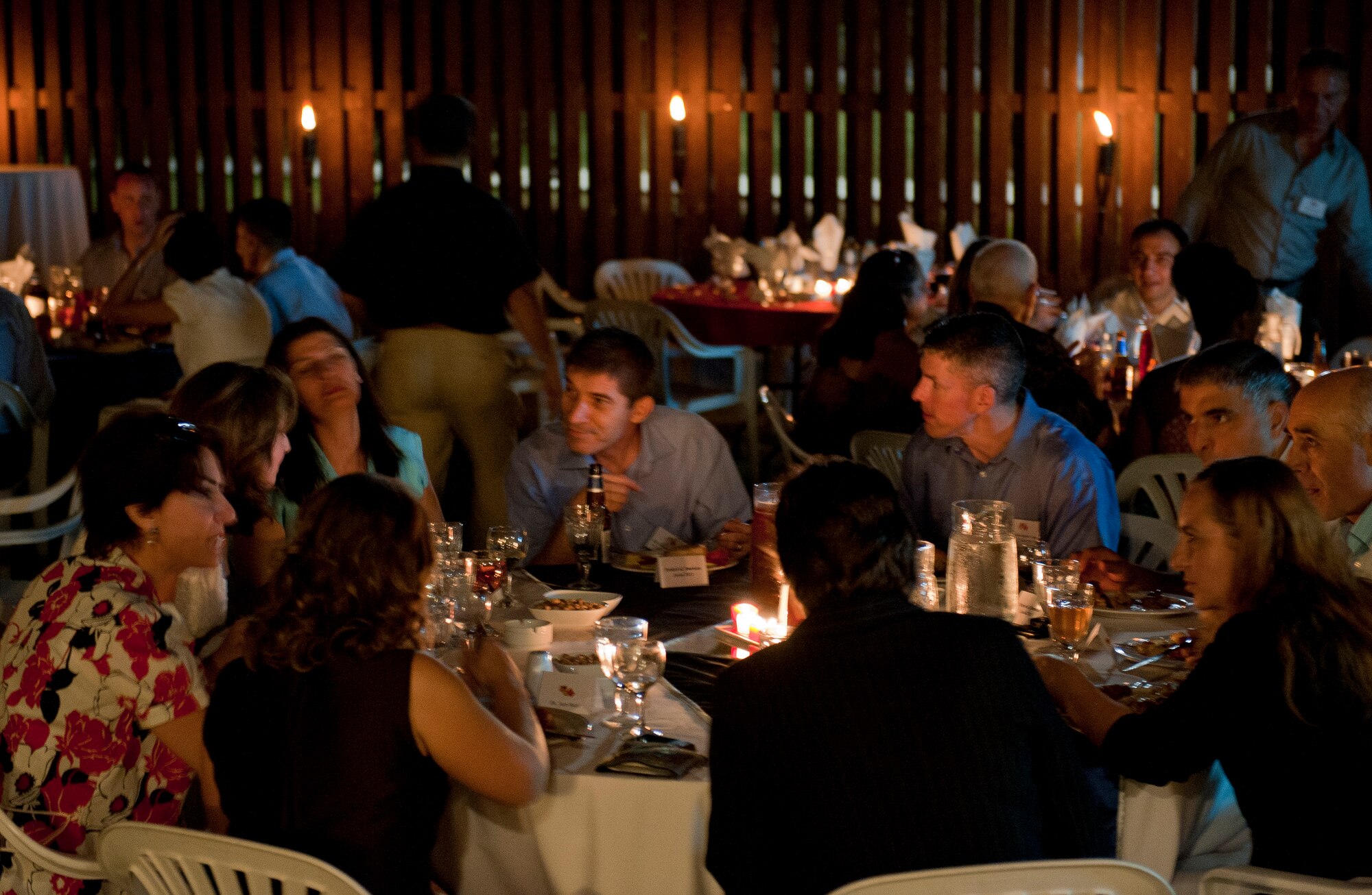 Incirlik’s 39th Air Base Wing and 10th Tanker Base Command leadership gather for the annual Turkish and American social Sept. 24, 2011, at Incirlik Air Base, Turkey. The social was an opportunity for new Turkish and American leadership to interact and get to know one another. (U.S. Air Force photo by Senior Airman Anthony Sanchelli/Released) 