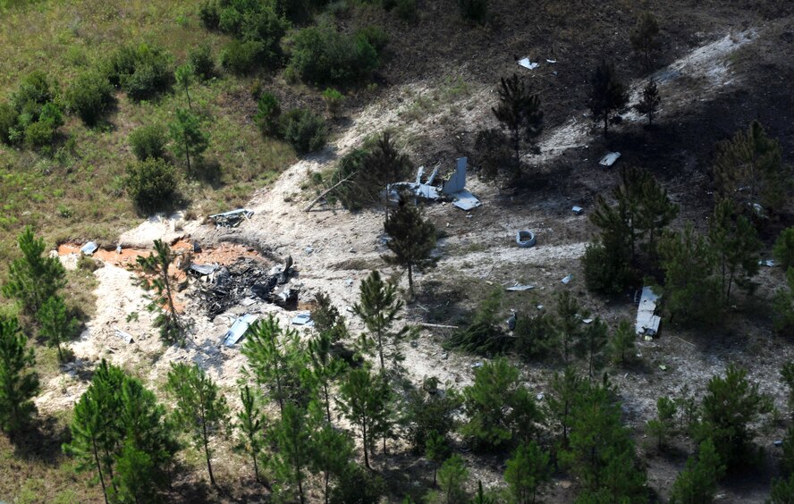 An investigation began into the Air Force A-10C Thunderbolt II aircraft incident that occurred at approximately 2: 45 p.m. Monday, Sept. 26, 2011 in a non residential area northeast of Berlin, Georgia in Cook County.  An Air Force A-10C pilot assigned to the 23rd Wing ejected from the aircraft during a routine mission. The Incident is still under investigation and once the investigation report is final, Air Combat Command will release the results.  (U.S. Air Force photo by Senior Airman Stephanie Mancha/Released)