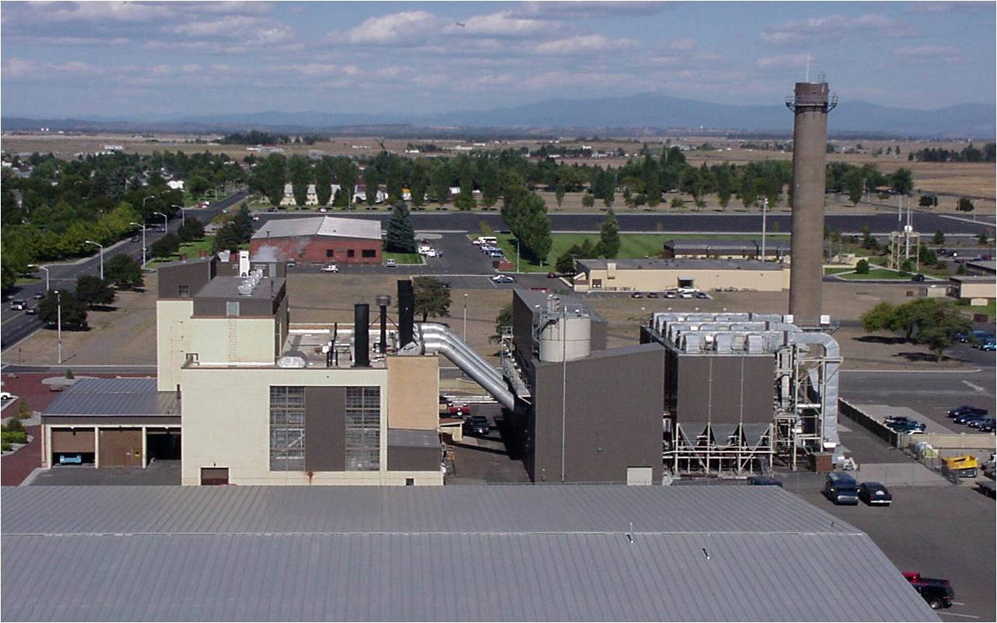 Centralized heat plants, such as this one at Fairchild Air Force Base, Wash., pictured here in 2002, were closed as part of a 12-year initiative to save energy in Air Mobility Command. The last plant closed in 2011 and AMC is centralized heat plant-free. The Fairchild plant was closed in 2002. (Courtesy photo)