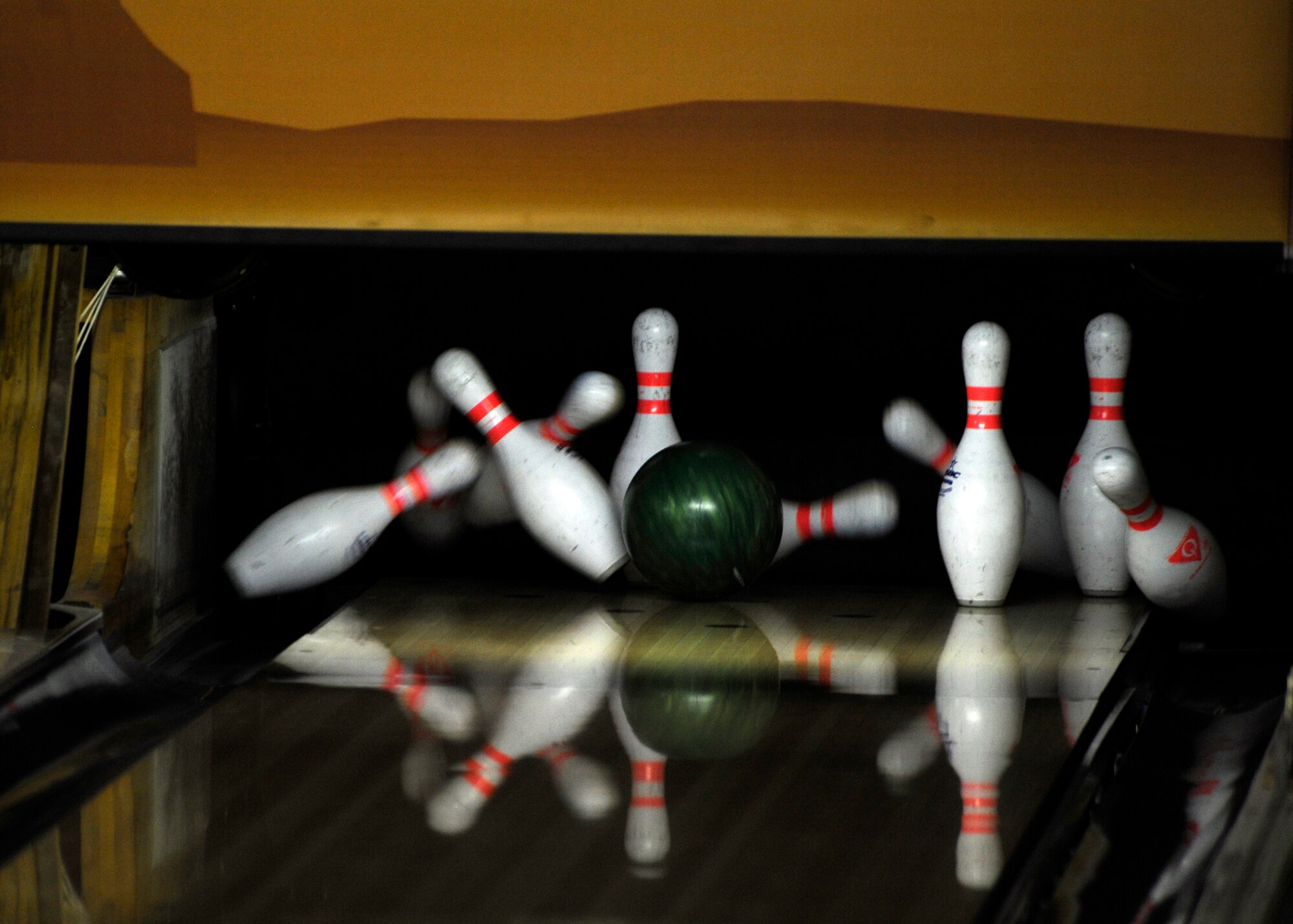 Strikers Bowling Alley at Mountain Home Air Force Base offered free bowling to Airmen who participated in Wingman Day Sept 23. Along with free bowling the Silver Sage Golf Course held a free tournament, to Airmen who wished to participate. (U.S. Air Force photo by Senior Airman Angelina Drake)