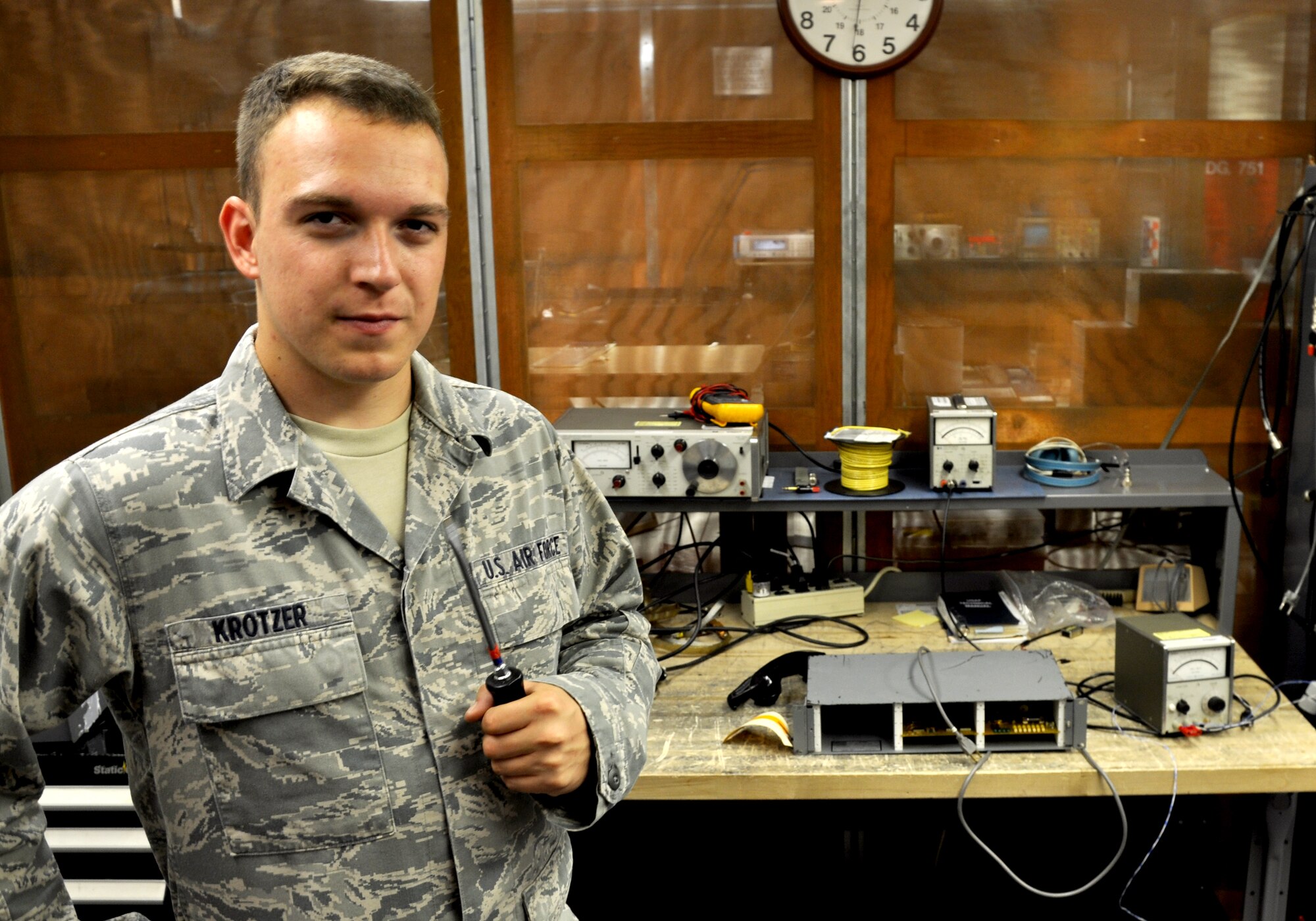 Airman 1st Class Zachary Krotzer, an airfield systems technician with the 71st Communications Squadron, was named Airman of the Month for September at Vance Air Force Base, Okla. (U.S. Air Force photo/ Airman 1st Class Frank John Casciotta)