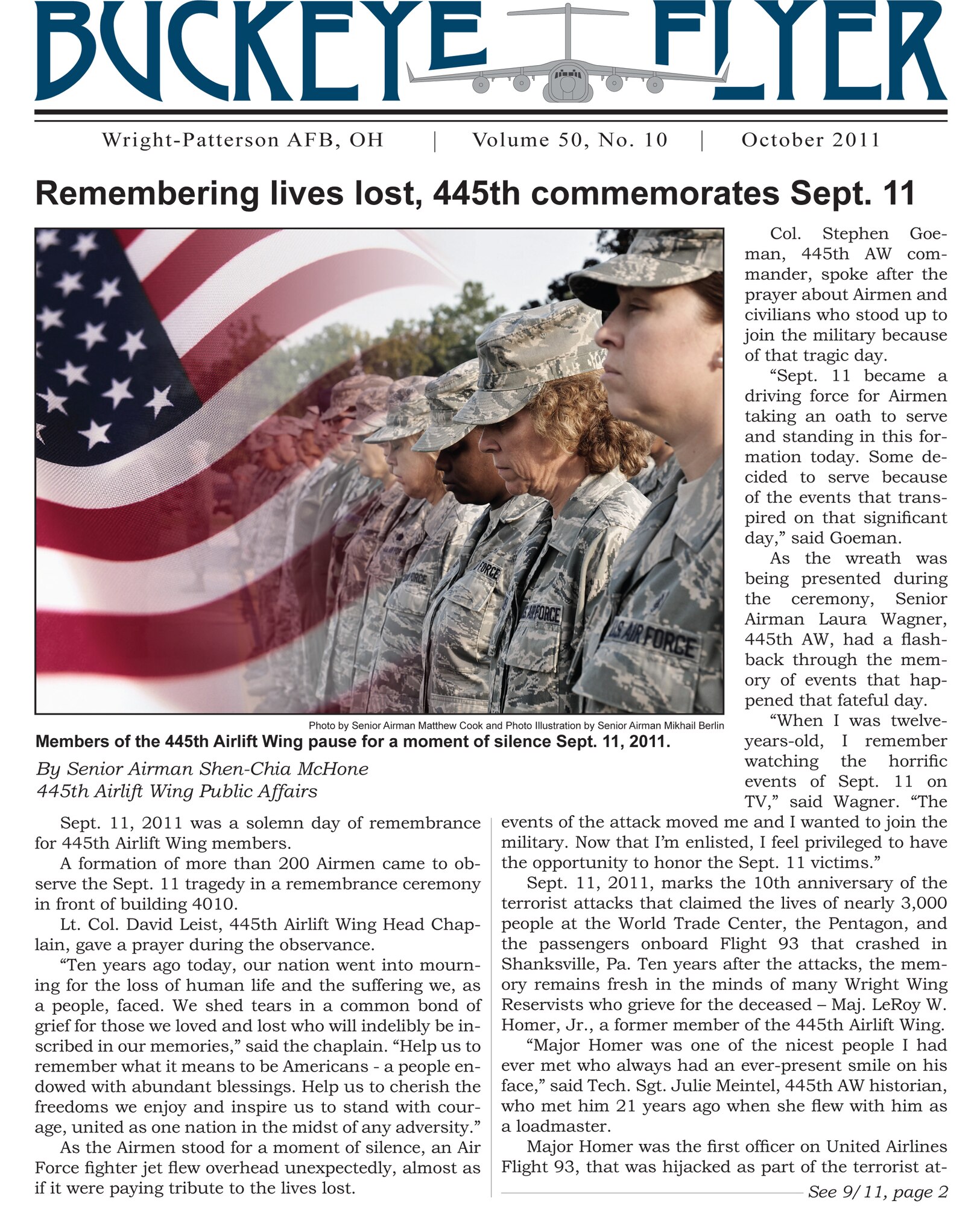 WRIGHT-PATTERSON AIR FORCE BASE, Ohio - The Buckeye Flyer is the official publication of the 445th Airlift Wing and includes eight pages of stories, photos and features. (U.S. Air Force photo)
