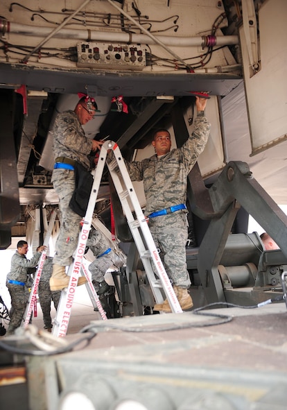 Airmen from the 7th Maintenance Group compete in the Global Strike Challenge, Sept. 27, 2011 at Dyess Air Force Base, Texas. The Global Strike Challenge pits units' top security forces, maintainers, and missile and bomber crews in head-to-head competition to be recognized as the best of the best. (U.S Air Force photo by Senior Airman Chelsea Browning/ Released)