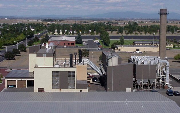 Centralized heat plants, such as this one at Fairchild Air Force Base, Wash., were closed as part of a 12-year initiative to save energy in Air Mobility Command. The last plant closed in 2011, and AMC is centralized heat plant-free. The Fairchild plant was closed in 2002. (Courtesy photo)