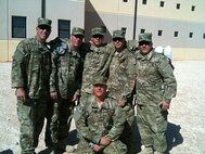 Reservists from the 567th RED HORSE Squadron pose for a picture before heading overseas. (USAF photo courtesy of 567RHS)