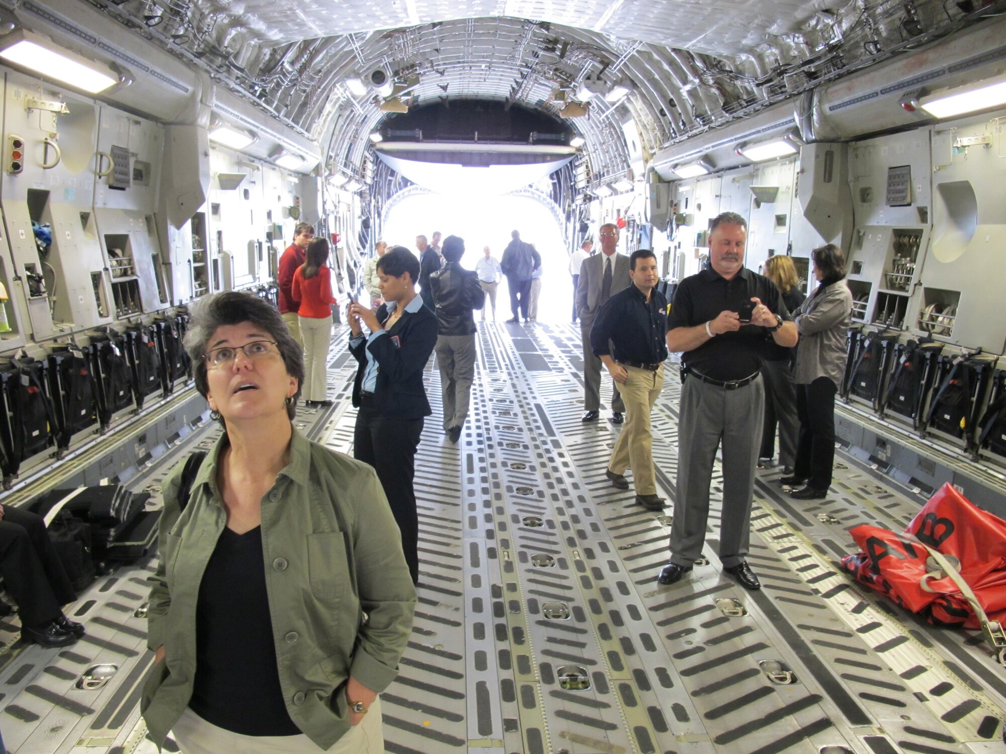 WRIGHT-PATTERSON AIR FORCE BASE, Ohio – Twenty-five members representing the Fairborn Chamber of Commerce toured a 445th Airlift Wing C-17 Globemaster III as part of their visit to Wright-Patterson Air Force Base Sept. 27. (U.S. Air Force photo/Mr. Bill Richard)
