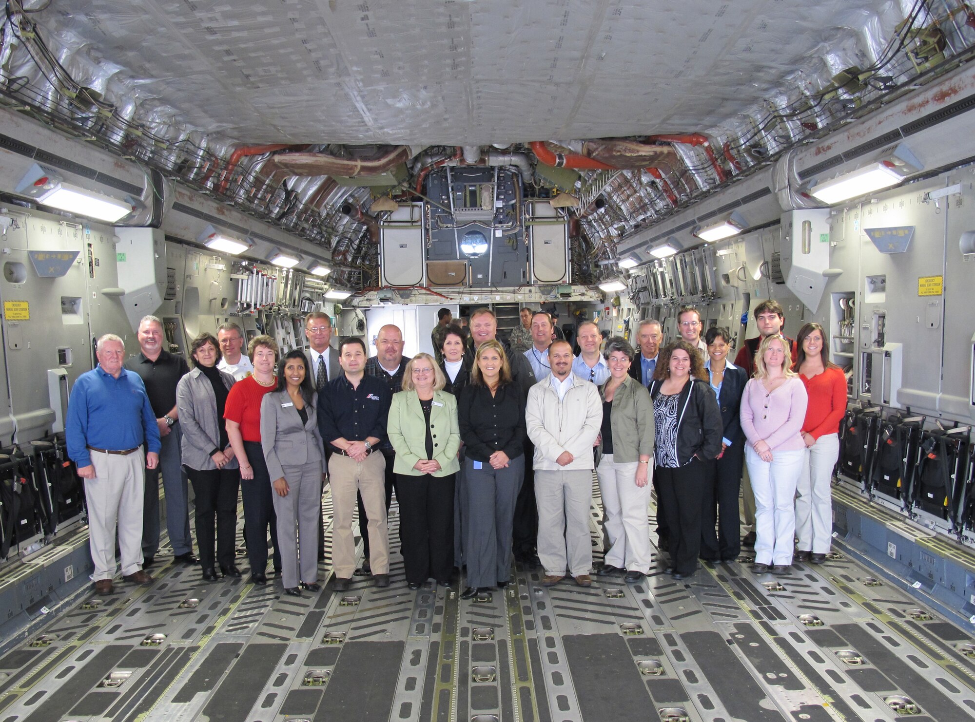 WRIGHT-PATTERSON AIR FORCE BASE, Ohio – Twenty-five members representing the Fairborn Chamber of Commerce toured a 445th Airlift Wing C-17 Globemaster III as part of their visit to Wright-Patterson Air Force Base Sept. 27. (U.S. Air Force photo/Mr. Bill Richard)