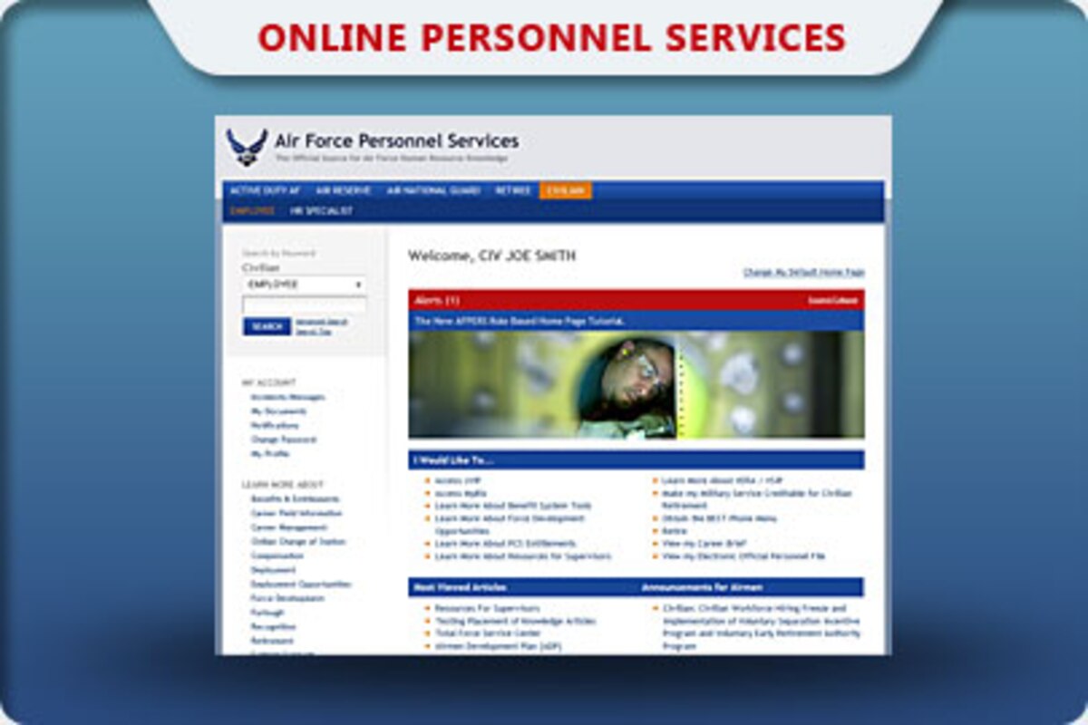 AF officials tailor AFPERS home page for users Air Force s