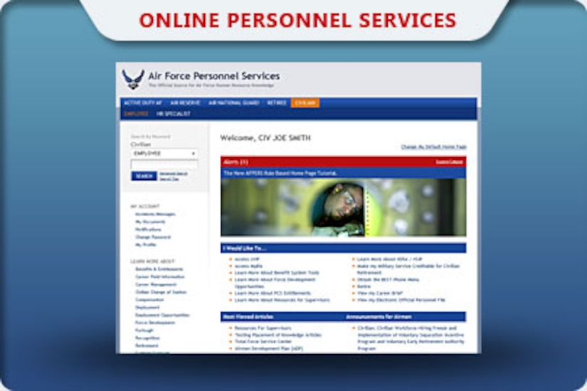 AF officials tailor AFPERS home page 