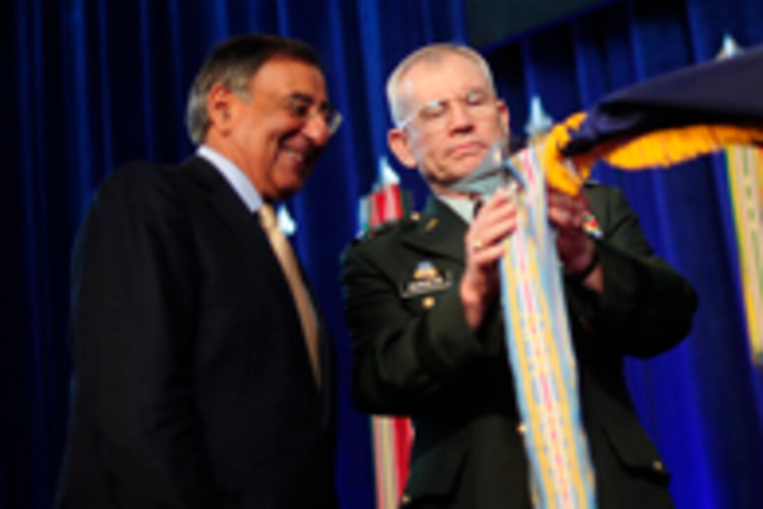 Defense Secretary Leon E. Panetta and Defense Intelligence Agency Director Army Lt. Gen. Ronald Burg