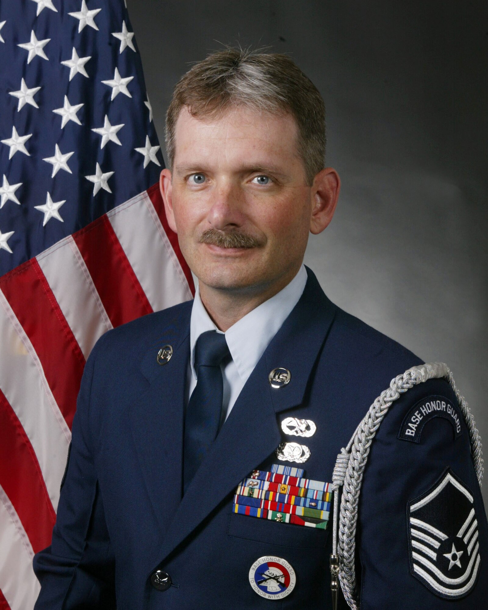 Master Sgt. Bruce See is retiring after 20 years of service in the United States Air Force. From 2005 to 2011, Sgt. See held the title of Honor Guard Superintendant and also participated in ceremonial events as a ceremonial guardsman.  (U.S. Air Force photo/ Don Peek)