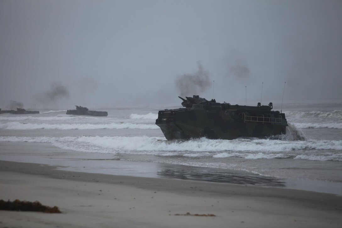 Marines with 3rd Amphibious Assault Battalion conducted a landing at a Camp Pendleton, Calif., beach, Sept. 30 The exercise prepared Marine units to deploy forces quickly on short notice to any place in the world for a wide range of contingencies, from humanitarian aid and disaster relief to combat.