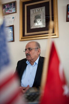 Abdulkerim Estetik, Incirlik Village Merchants Association president, constantly works to improve relationships with American customers. Estetik ensures all IVMA store owners sign a letter agreeing to treat all customers according to IVMA regulations. (U.S. Air Force photo by Senior Airman Clayton Lenhardt/Released)