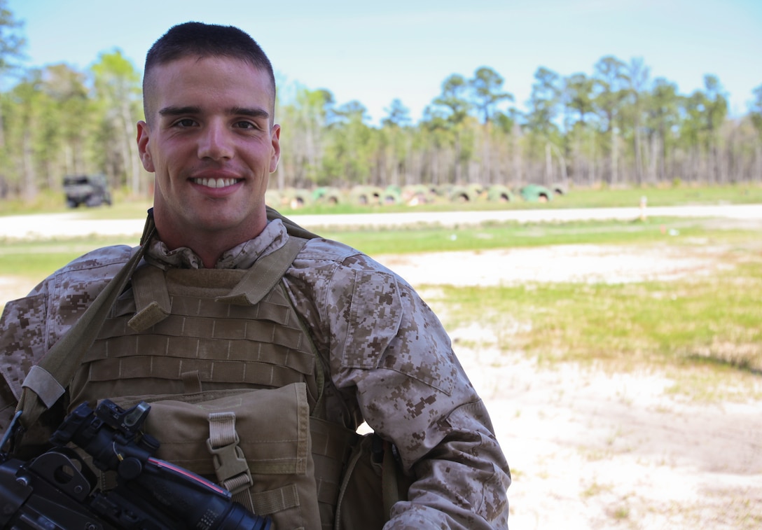 Puyallup , Wash., native Pfc. Ian Campbell, a combat engineer with Company C, 2nd Combat Engineer Battalion, 2nd Marine Division, was so excited to become a Marine, he joined the delayed entry program a year before he was eligible to enlist.  He then set off to Marine Corps Recruit Depot San Diego, Calif. only four days after graduating high school in 2011.