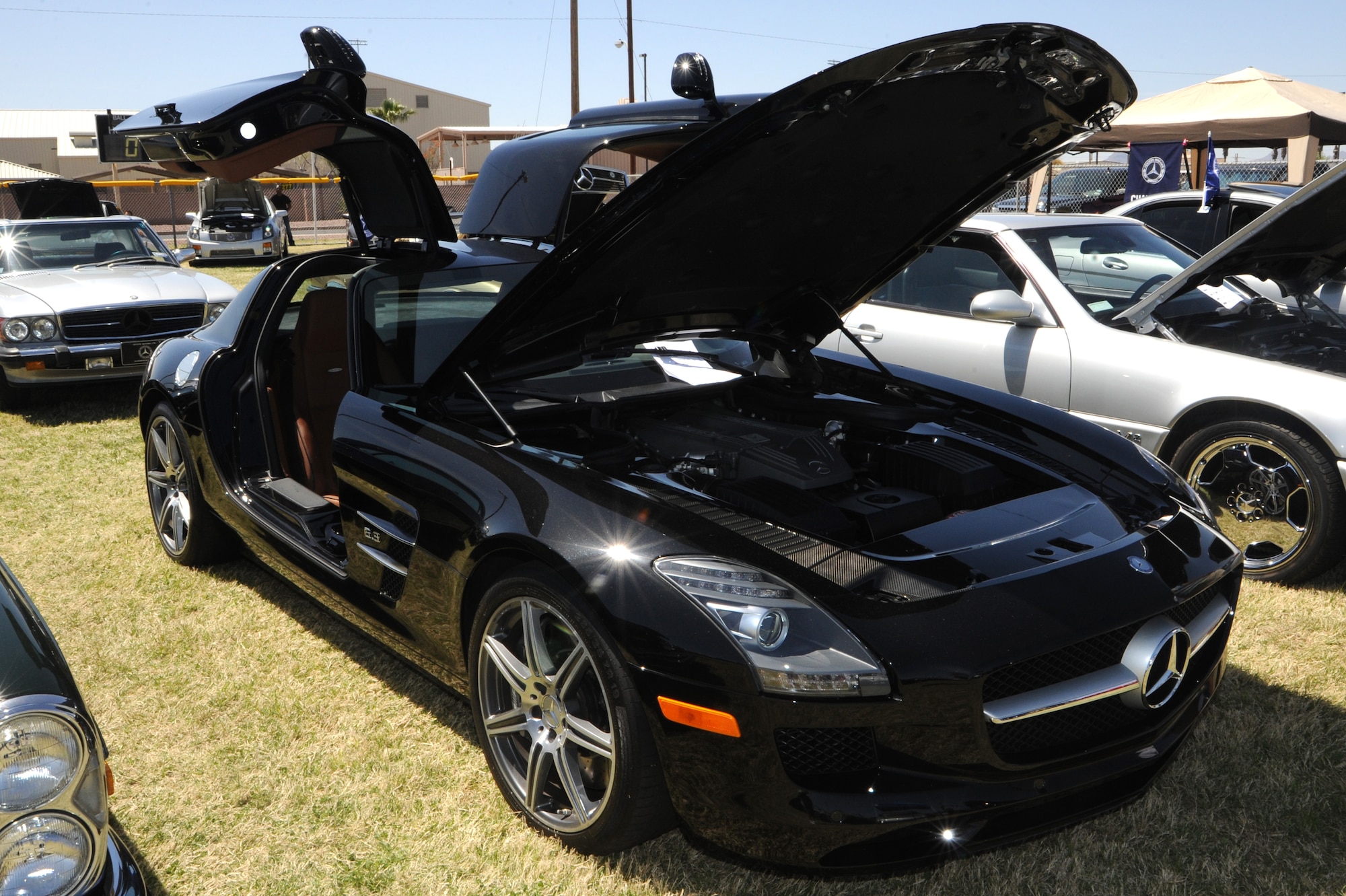 This SLS AMG 6.3 won the D-M 50 picnic car show contest at Davis-Monthan Air Force Base, Ariz., March 31, 2012. A car show was one of the various activities at the D-M 50 picnic. (U.S. Air Force photo by Airman 1st Class Camilla Griffin/Released)