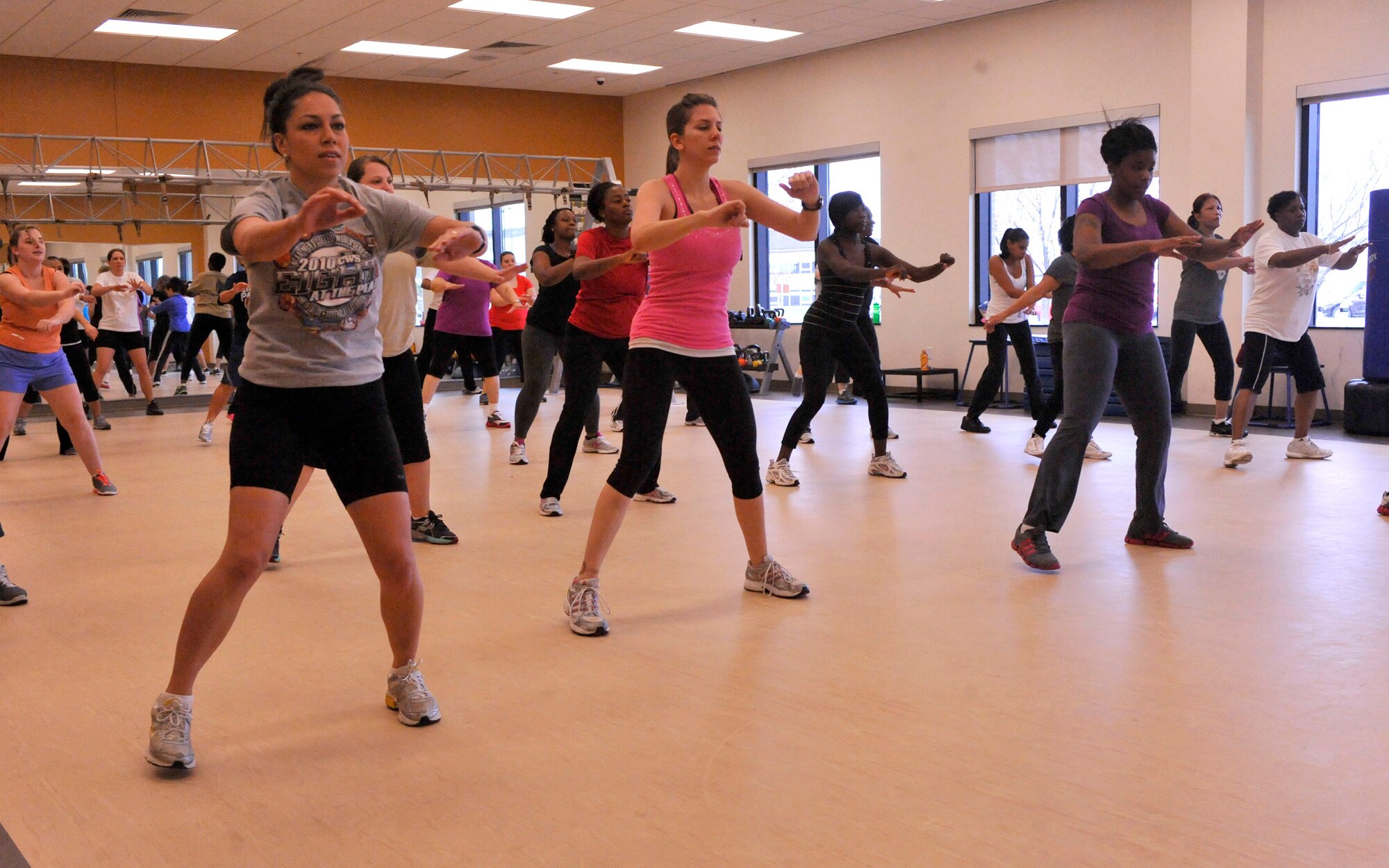 Team Dover members participate in fitness classes provided by the Dover Air Force Base, Del., Fitness Center. These classes are aimed at keeping members fit to fight through a variety of innovative and entertaining programs. (U.S. Air Force photos by Tech. Sgt. Chuck Walker)