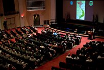 Retired Col. Kenneth Cordier recounts the six years he spent as a prisoner of war during the Vietnam War. The 15th annual POW/MIA symposium was held March 30 at Joint Base San Antonio-Randolph. (U.S. Air Force Photo by Benjamin Faske)