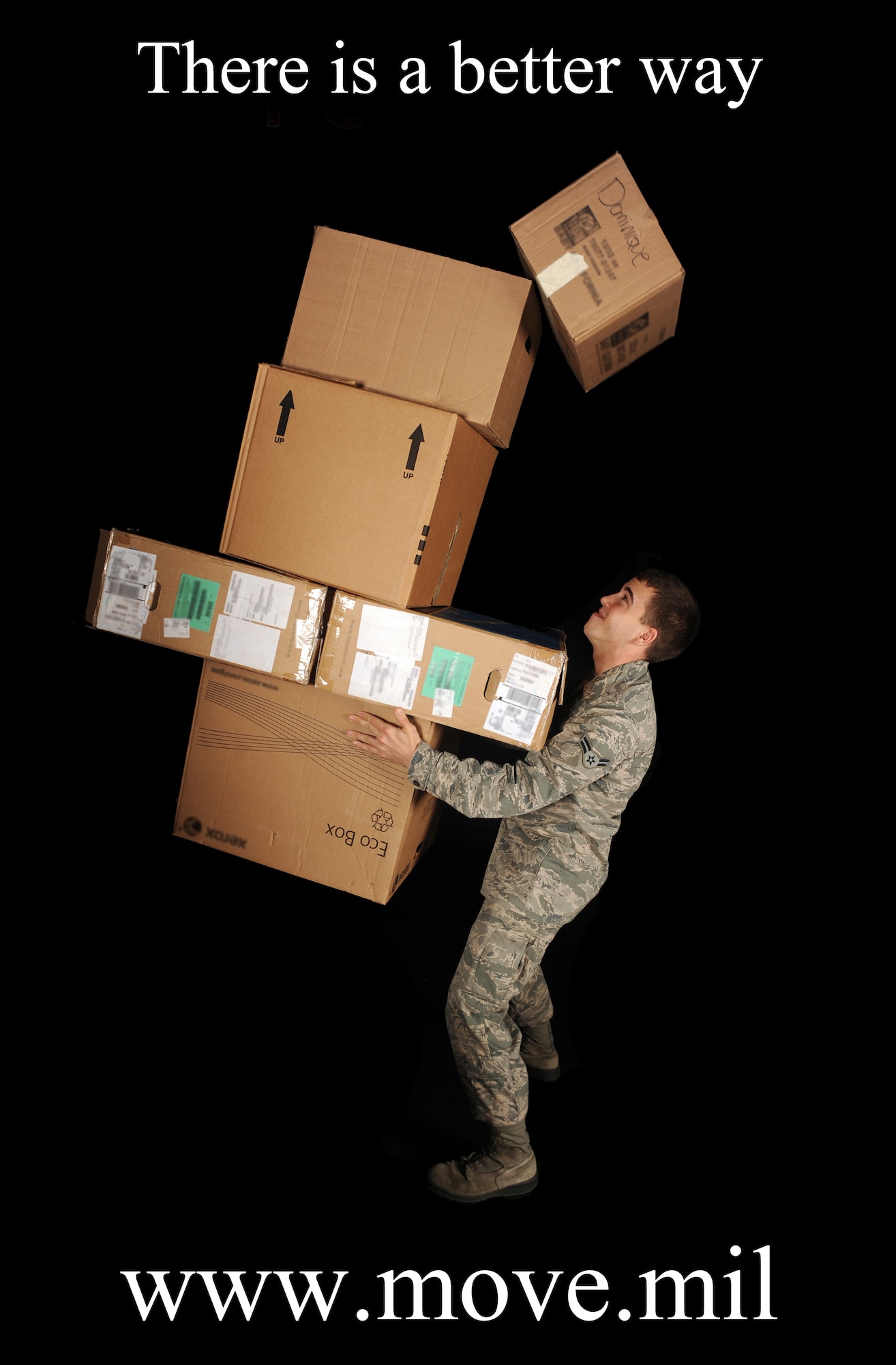 Changing duty stations can be hard especially during the peak moving season from May to August. The Defense Personal Property System, or DPS, which is accessed through the website move.mil, is available for Airmen as a one-stop shop where members can completely manage their move process. (U.S. Air Force illustration by Airman 1st Class Douglas Ellis/Released)