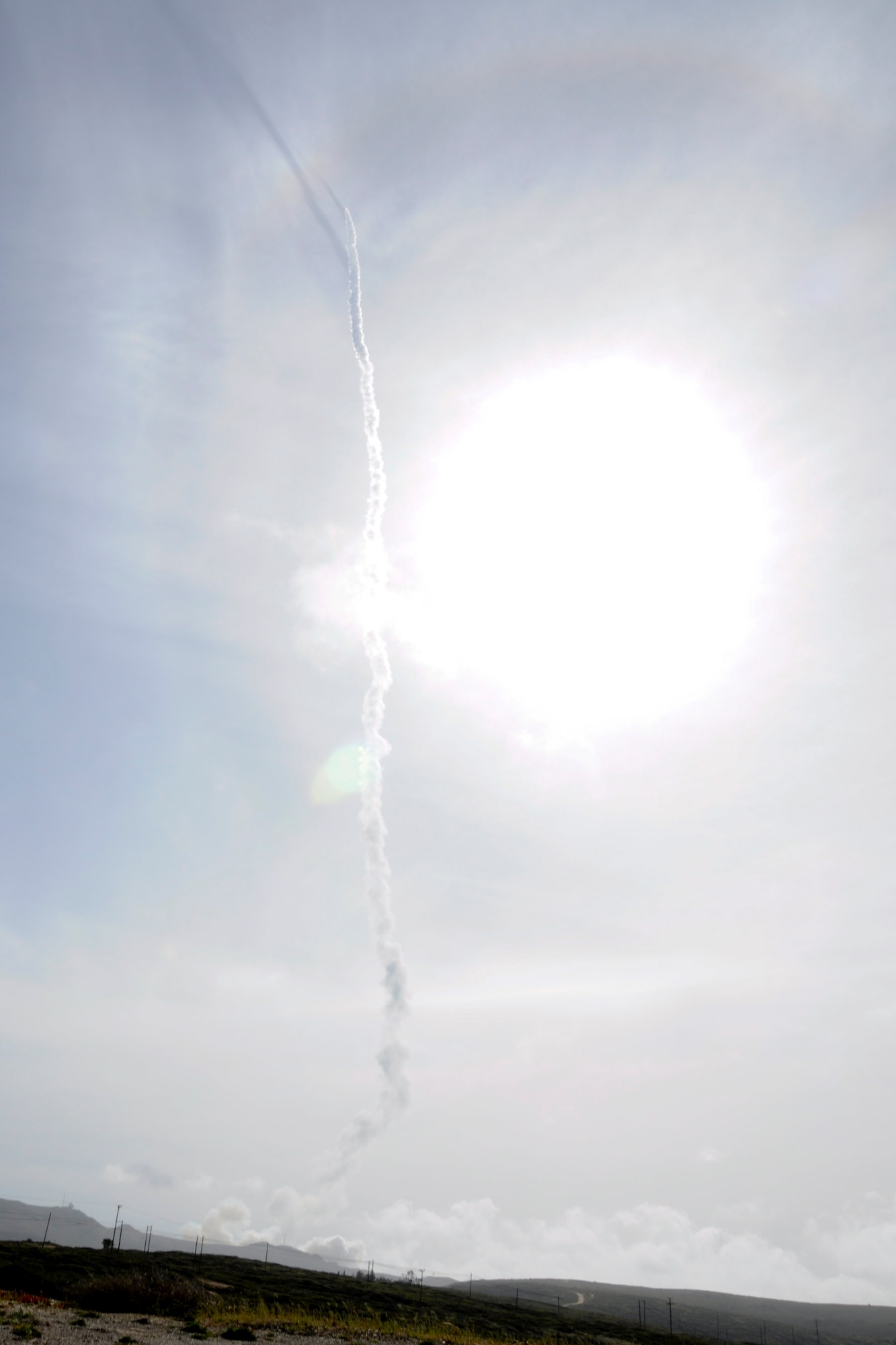 VANDENBERG AIR FORCE BASE, Calif.-- Team Vandenberg launched a United Launch Alliance Delta IV Medium+ (5,2) from Space Launch Complex-6 here at 4:12 p.m. PDT Tuesday, April 3, 2012. The launch was the Department of Defense?s first-ever Delta IV Medium launch vehicle configured with a 5-meter payload fairing and two solid rocket motors. (U.S. Air Force photo/Staff Sgt. Levi Riendeau)