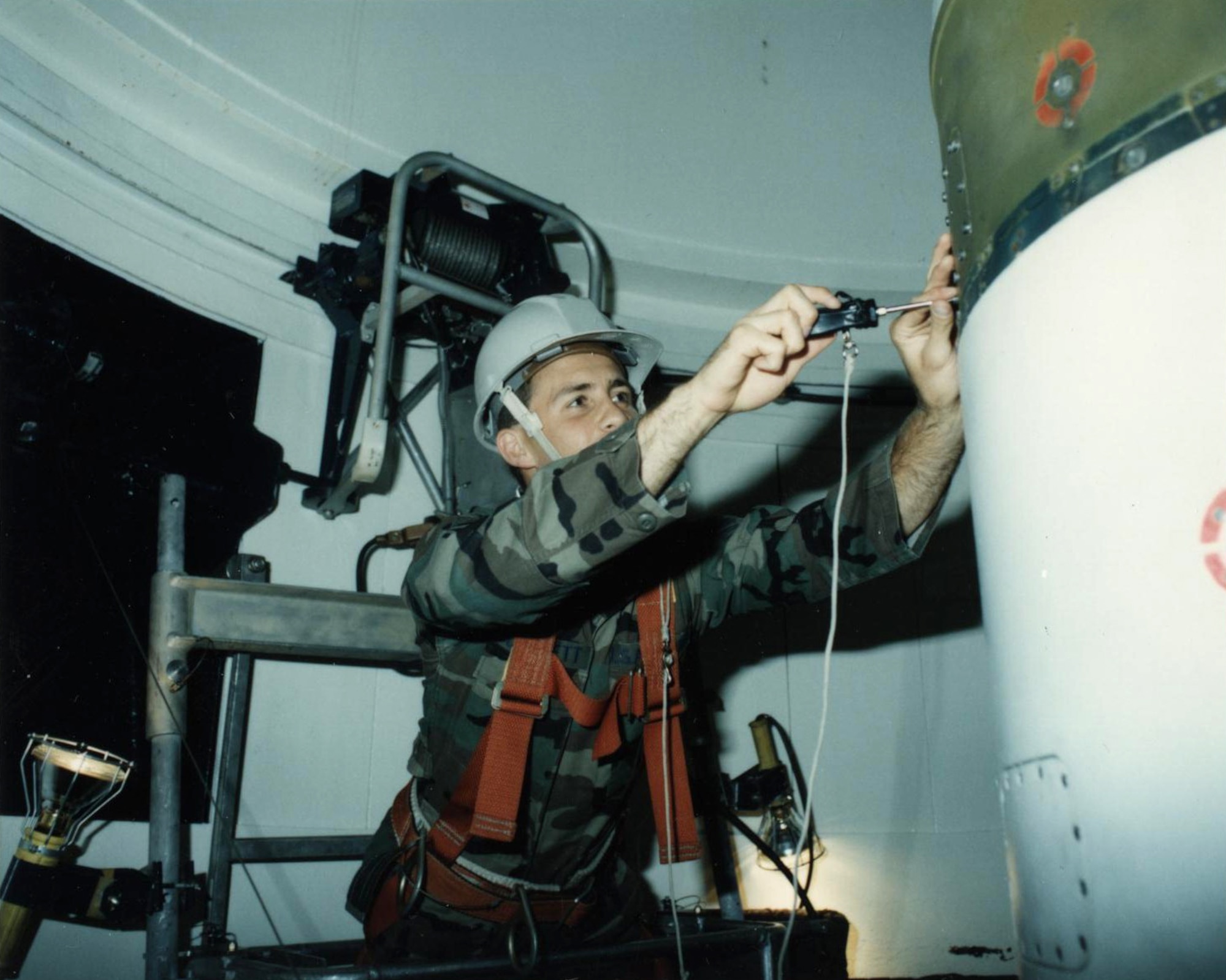 A normal day for a maintenance team could start as early as 4 a.m. Field missile maintenance specialists would report to their duty section to find out what type of maintenance they were scheduled to perform that day.(U.S. Air Force courtesy photo)
