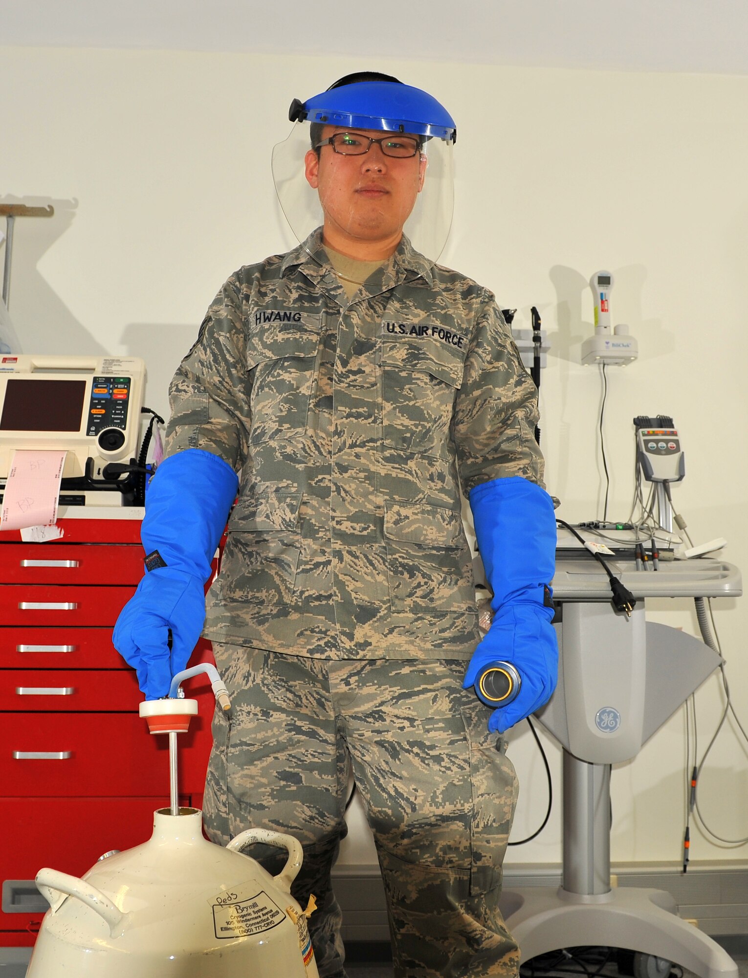 SPANGDAHLEM AIR BASE, Germany -- Staff Sgt. Sung Yoon Hwang, 52nd Medical Operations Squadron pediatric medical technician, is the Super Saber Performer for the week of April 5 – 11. (U.S. Air Force photo by Airman 1st Class Dillon Davis/Released)