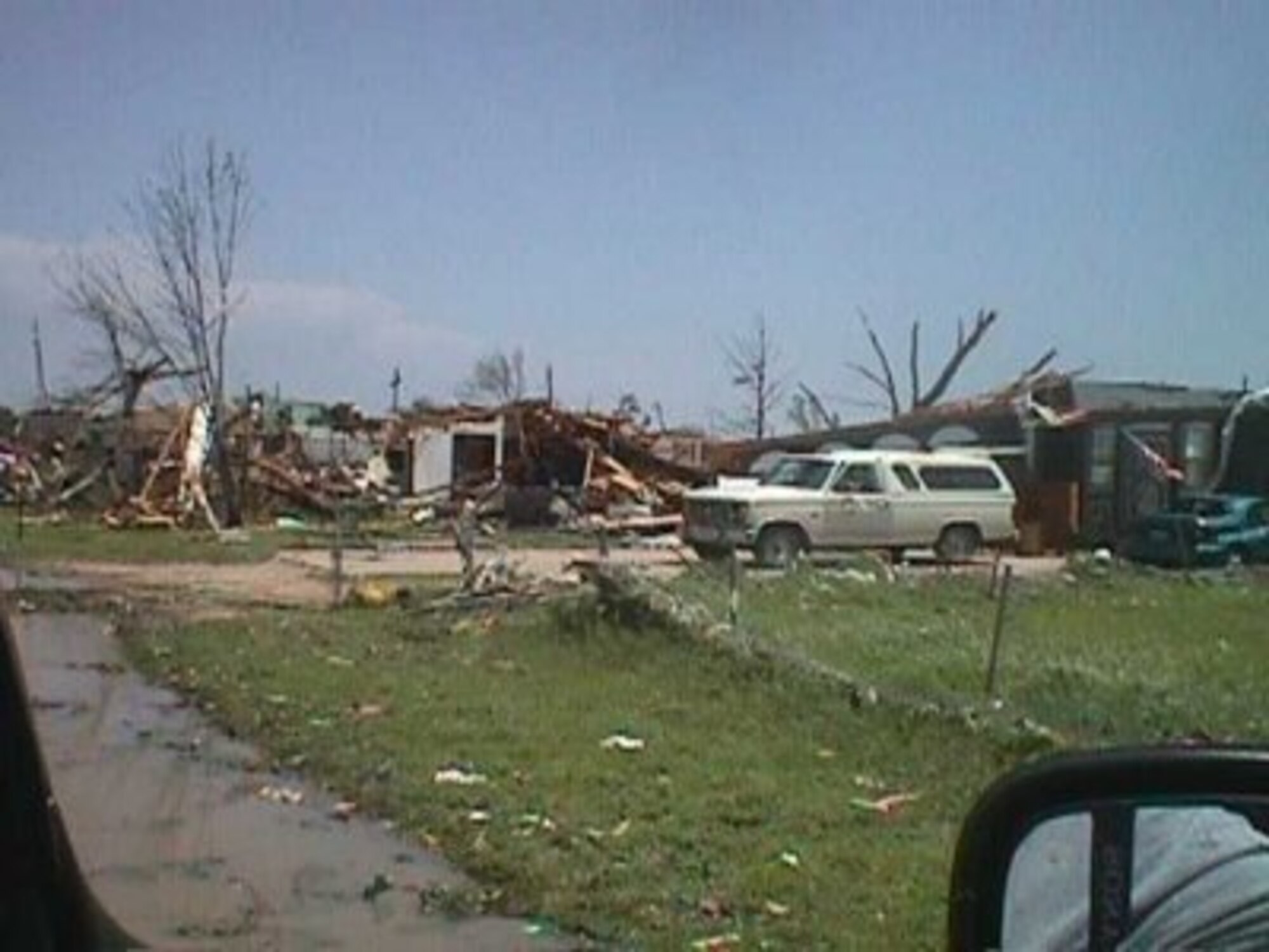 Rubble is all that remained of Staff Sgt. Stacey Spain's home in Haysville, Kan., following a tornado outbreak on May 3, 1999.  (Photo courtesy of Staff Sgt. Stacey Spain)