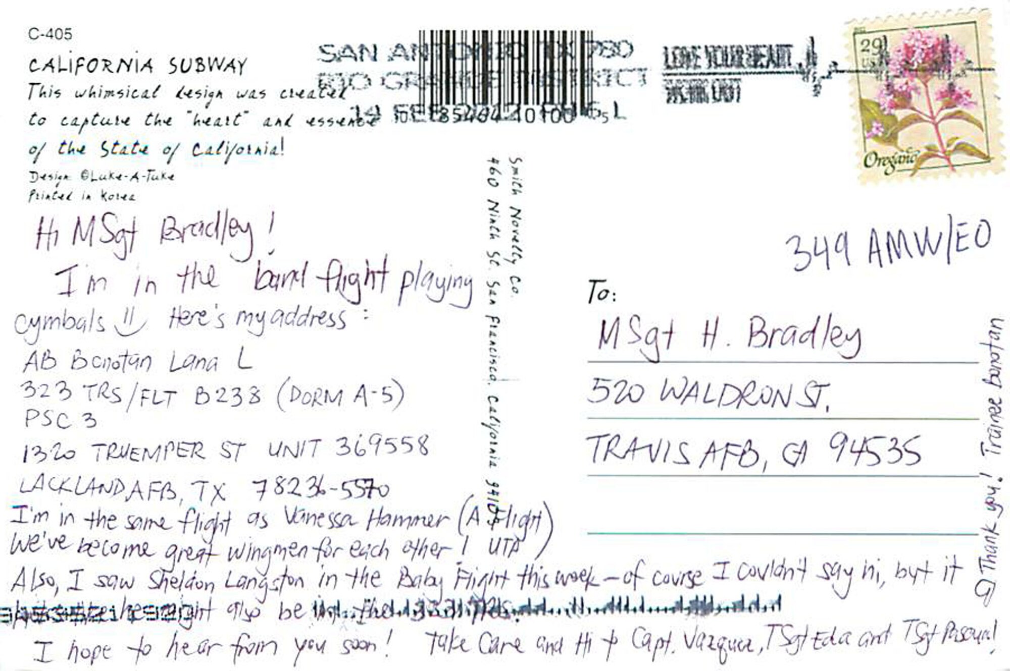TRAVIS AIR FORCE BASE, Calif. -- Submitted by Flight Leader, Master Sgt. Heather Bradley, who is assigned to the 349th Air Mobility Wing equal opportunity office. (U.S. Air Force) 
 