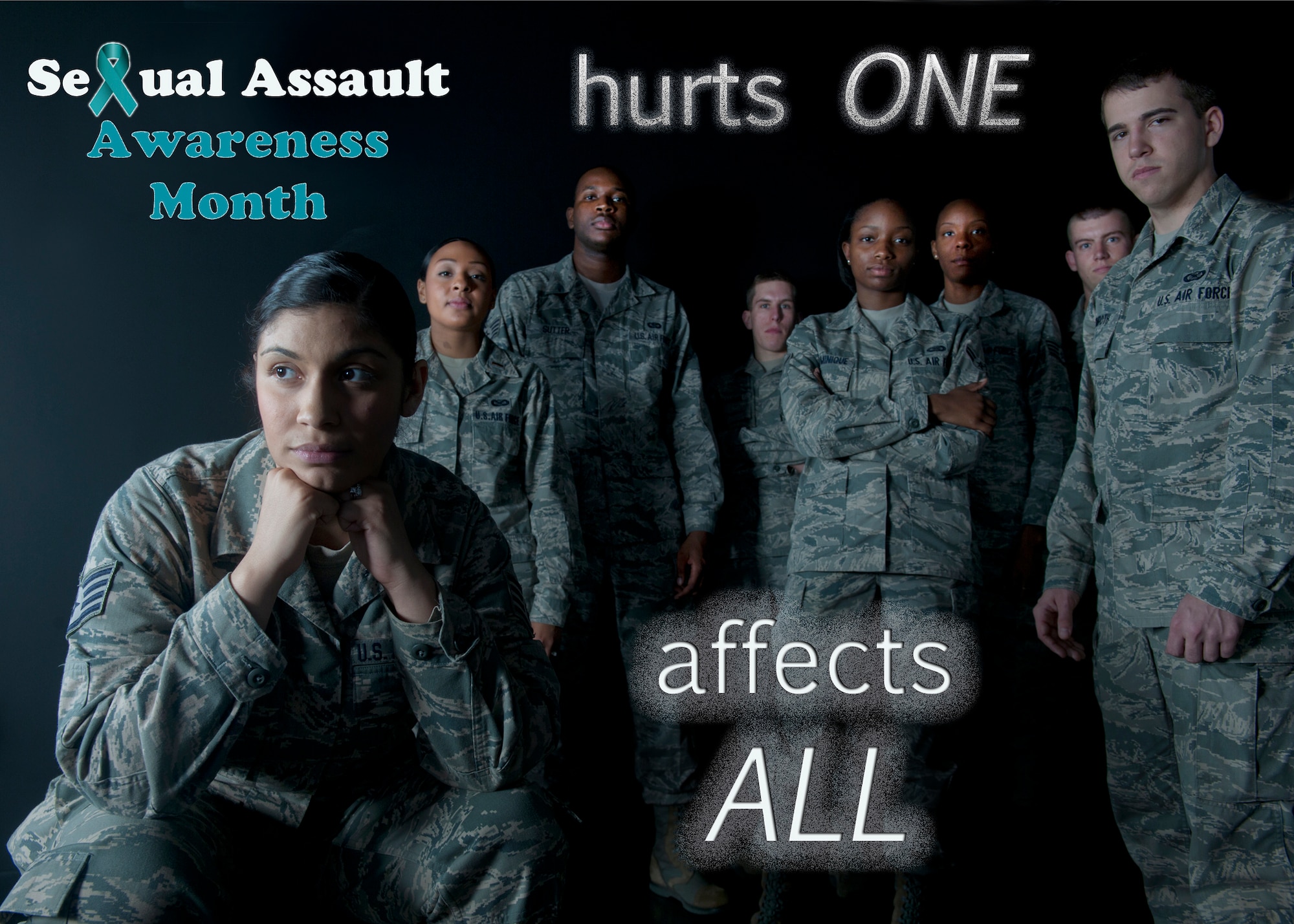 April is nationally observed as Sexual Assault Awareness Month, which is a time geared to raise awareness and promote prevention of sexual violence. This year’s theme is “Hurts one. Affects all.” For more information on sexual assault, contact Moody’s Sexual Assault Response Coordinator at 229-257-7272. (U.S. Air Force illustration by Senior Airman Eileen Meier/Released)
