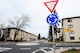 The construction of the new traffic circle at the Maxwell and Mitchell Ave. intersection is complete, Ramstein Air Base, Germany, March 30, 2012. Prior to this construction measure, traffic was controlled by 4-was stop signs, which led to slower traffic. With the new circle, traffic is expected to flow at a faster pace. (U.S. Air force photo/ Senior Airman Aaron-Forrest Wainwright)
